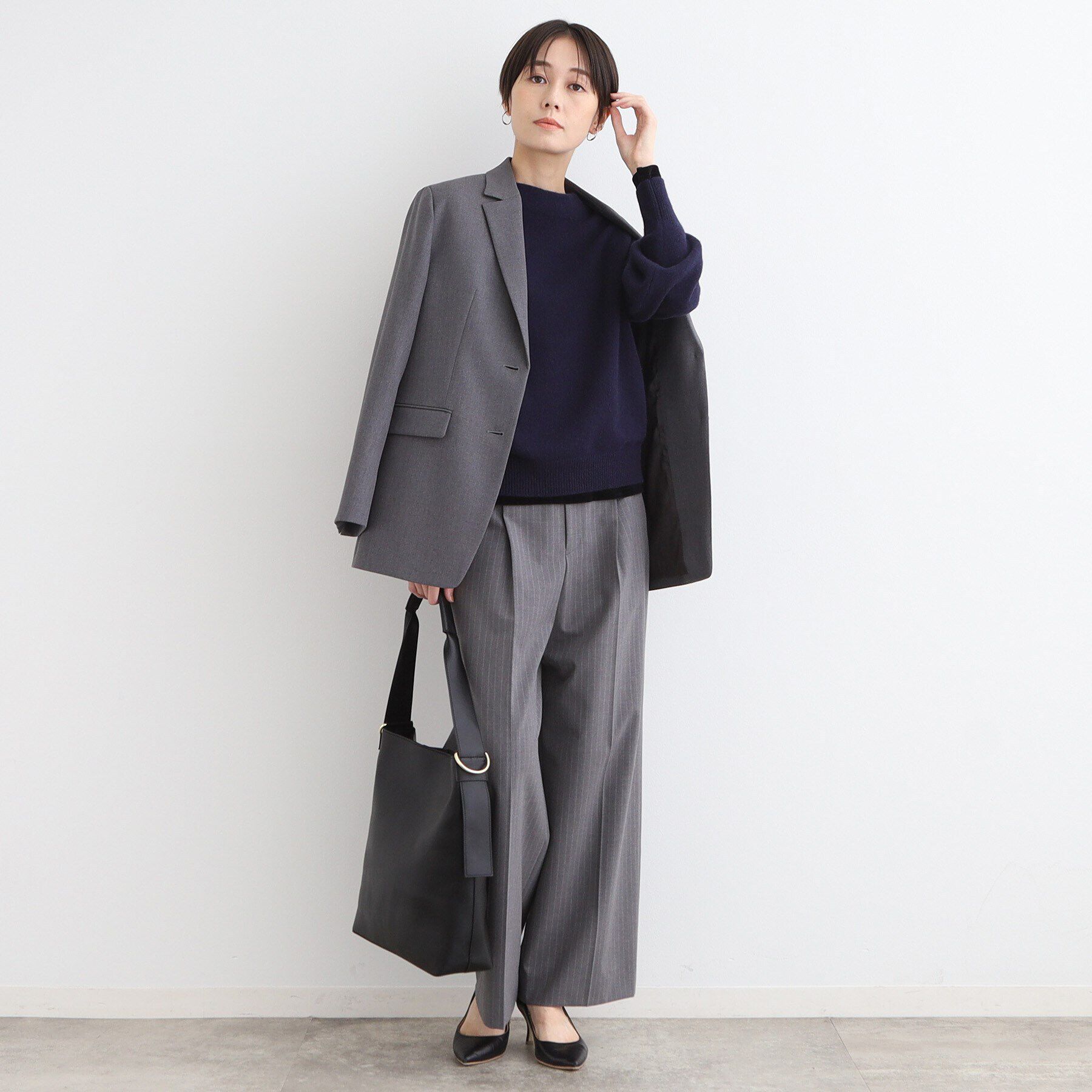 INDIVI「【カシミヤ混】ボリュームスリーブ ボトルネックニット」|ニット・セーター|