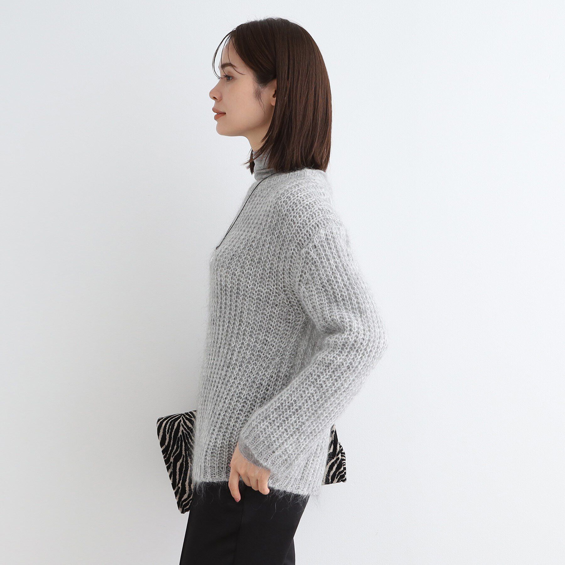 INDIVI「【洗える／モヘヤ混】ヘアリーゆるラメニット」|ニット・セーター|