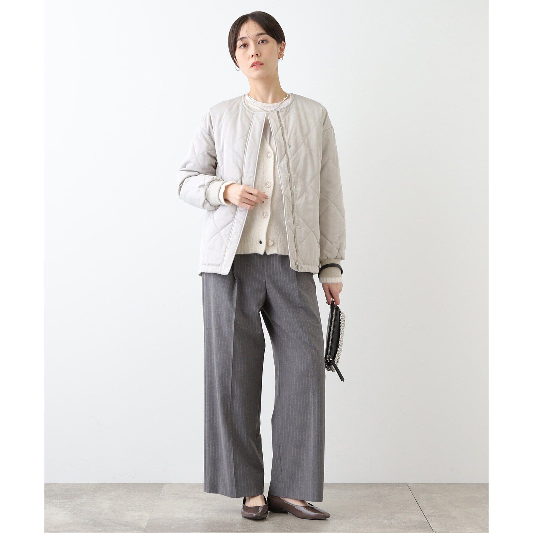 INDIVI「【撥水／UVケア】ミドル丈キルティングコート」|ダウン|