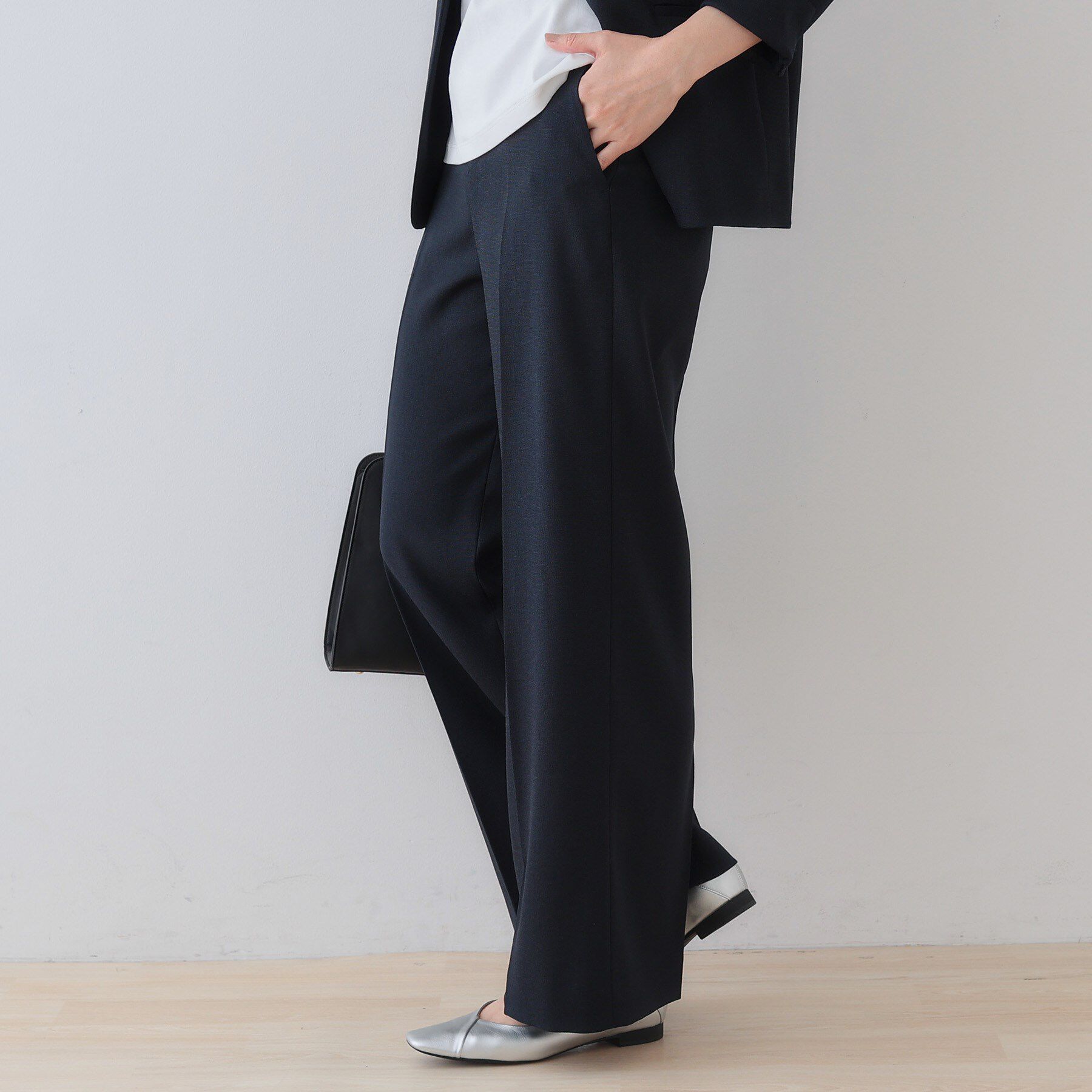 INDIVI「【こなれSETUP】リネンライクワイドパンツ」|その他|