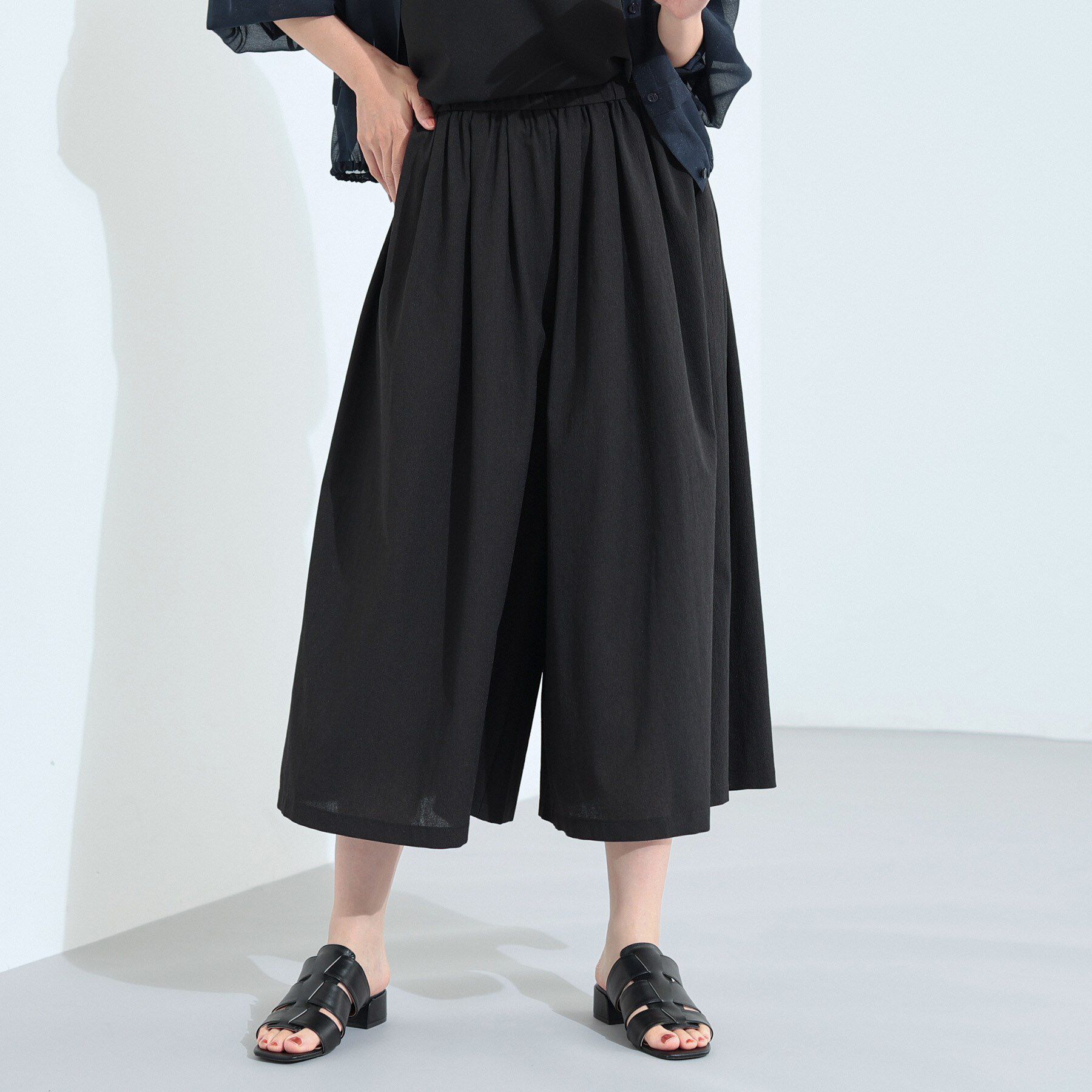 INDIVI「【クールエアー素材／UVケア／セットアップ可能】エアリーフレアパンツ」|その他|