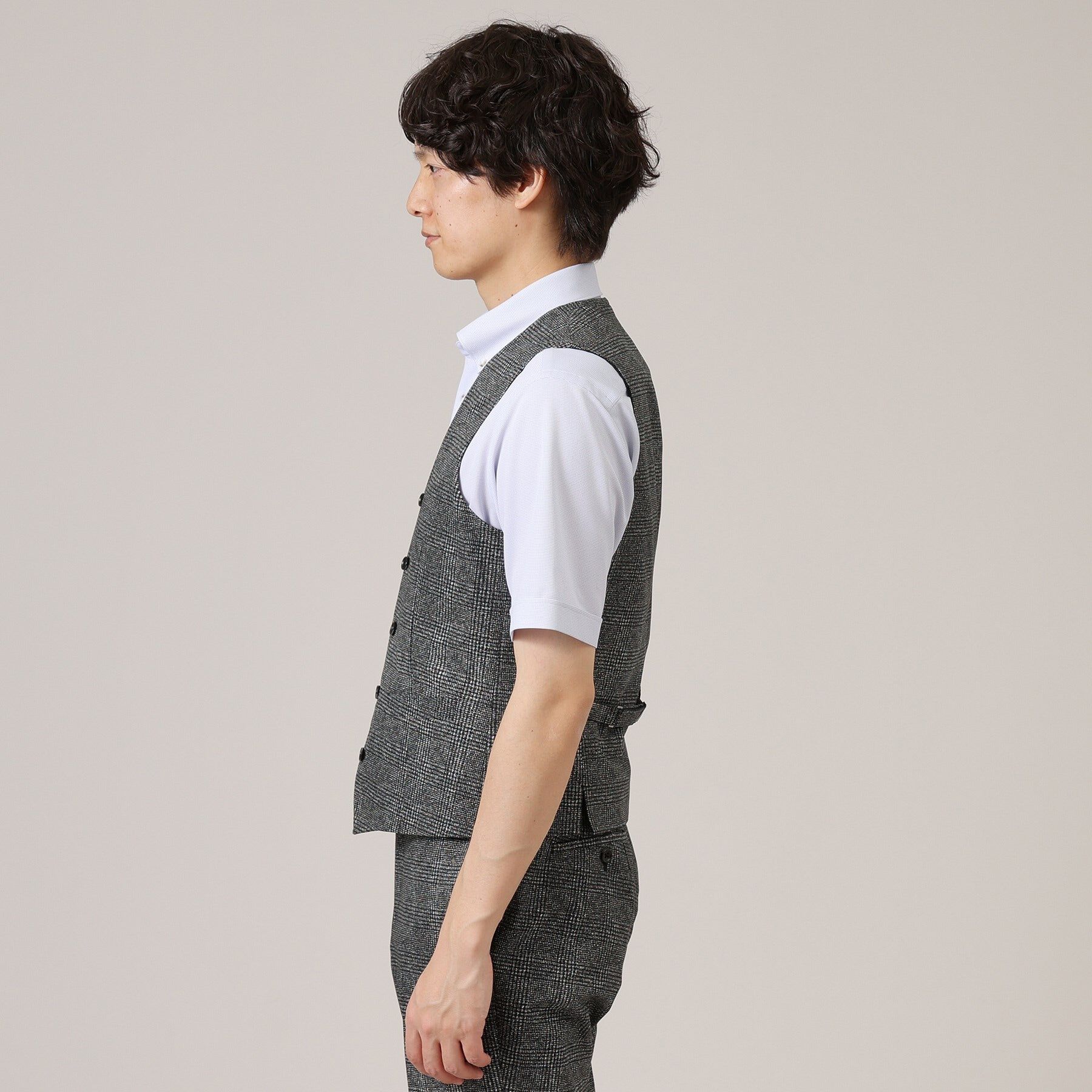TAKEO KIKUCHI「【抗菌防臭】COOL DOTS（R）グレンチェック ベスト」|ベスト・ジレ|
