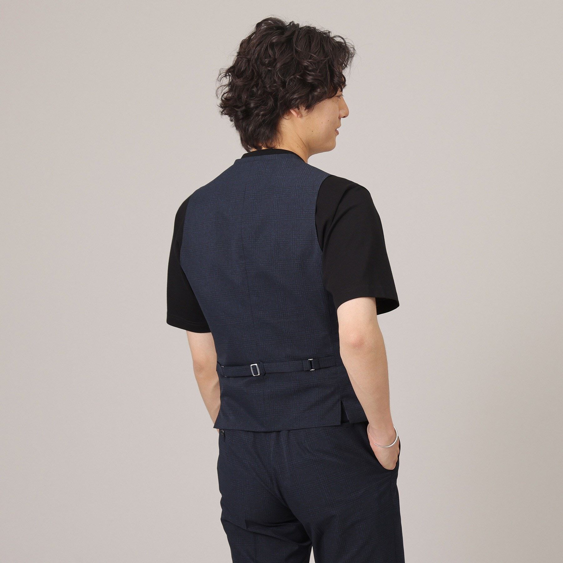 TAKEO KIKUCHI「【抗菌防臭】COOL DOTS（R）グレンチェック ベスト」|ベスト・ジレ|