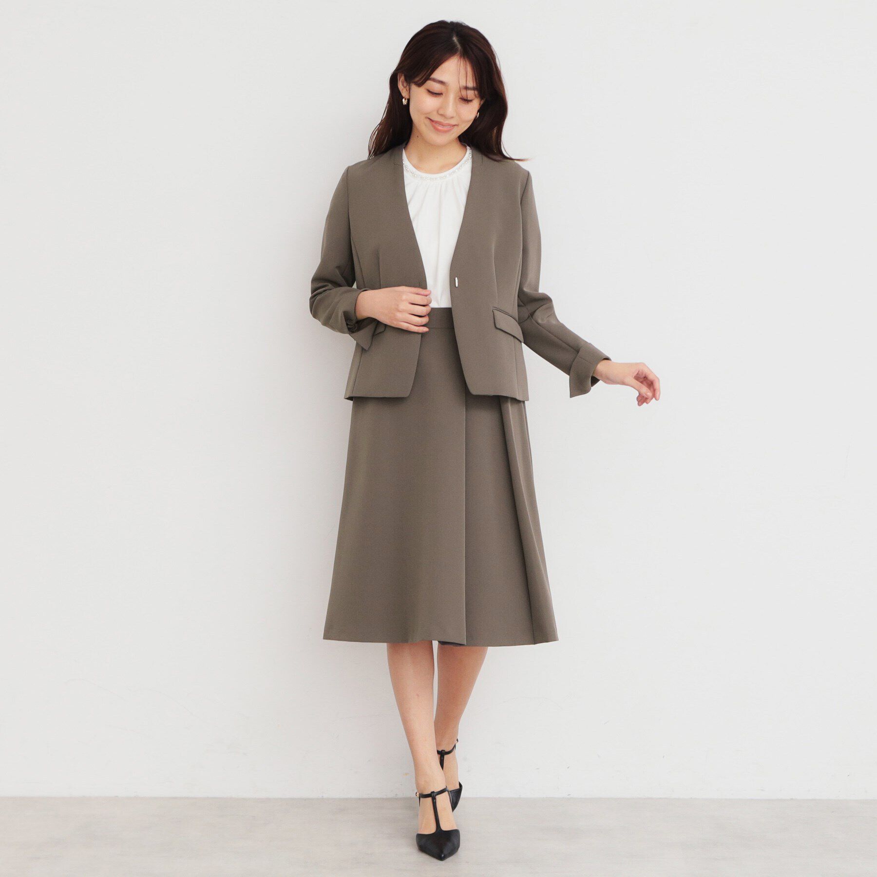 index「ストレッチタックフレアスカート/セットアップ対応 【洗濯機洗い可/防シワ/イージーアイロン】」|スカート|