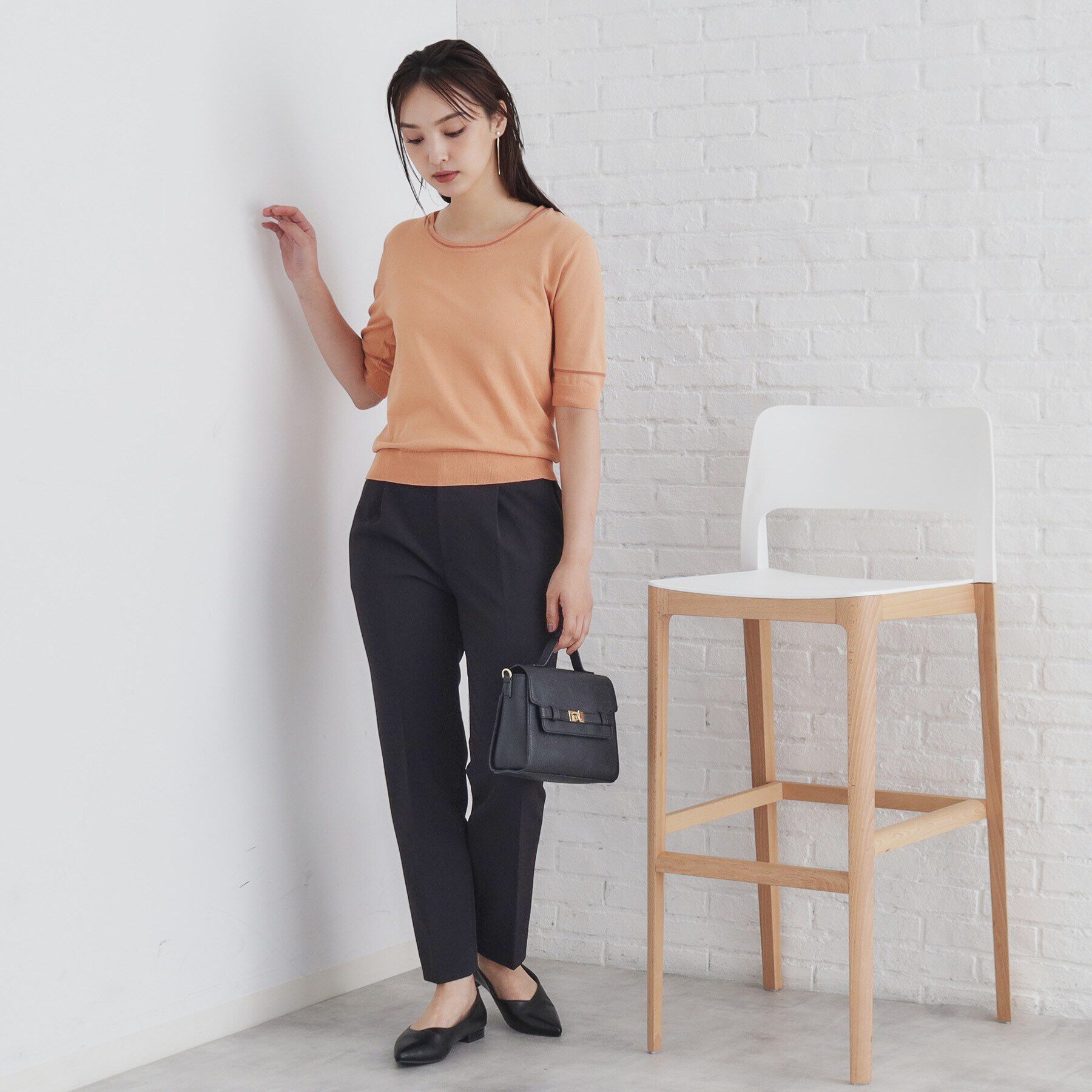 index「シアーラインデザインクルーネックニット/アンサンブル対応【洗濯機洗い可】」|ニット・セーター|