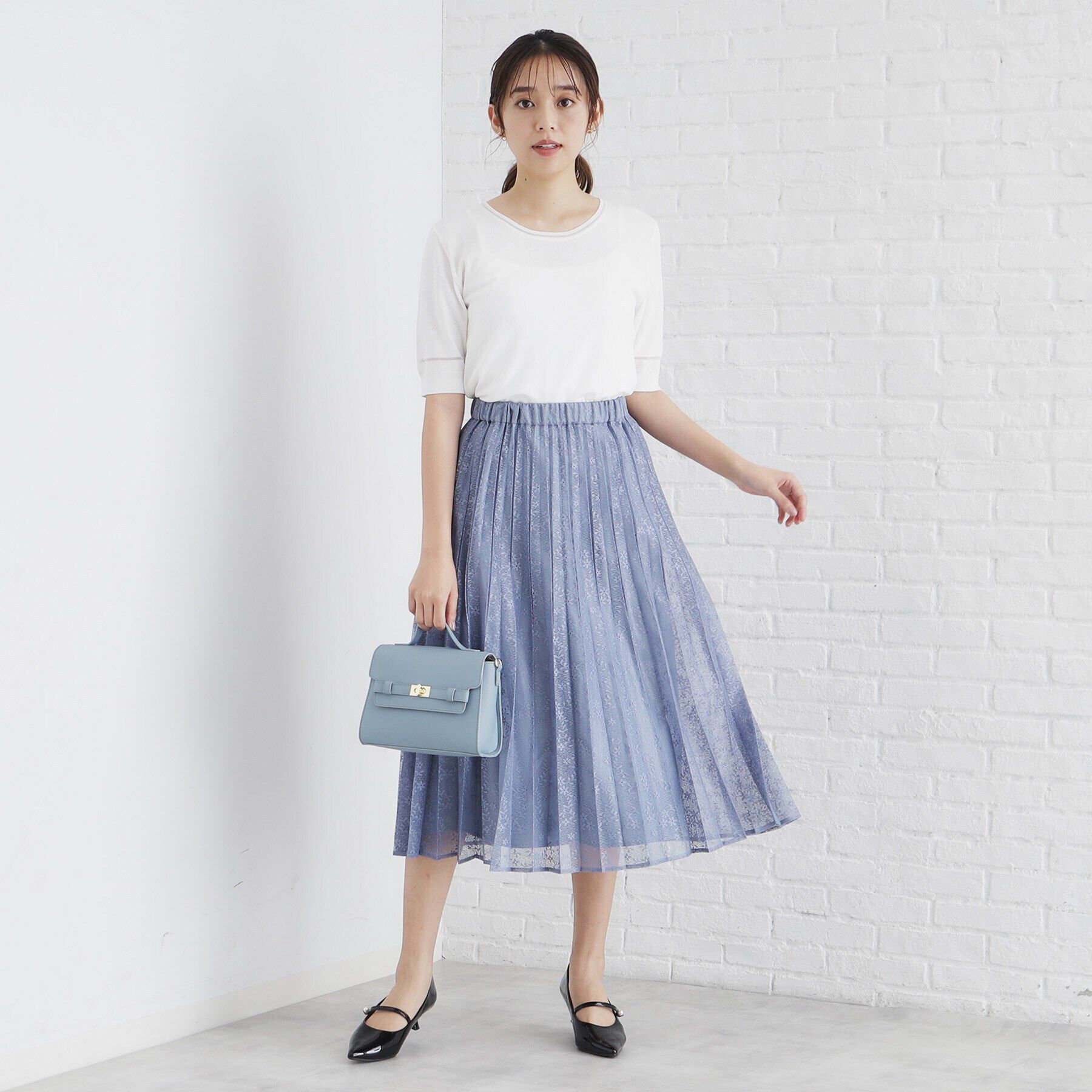 index「シアーラインデザインクルーネックニット/アンサンブル対応【洗濯機洗い可】」|ニット・セーター|