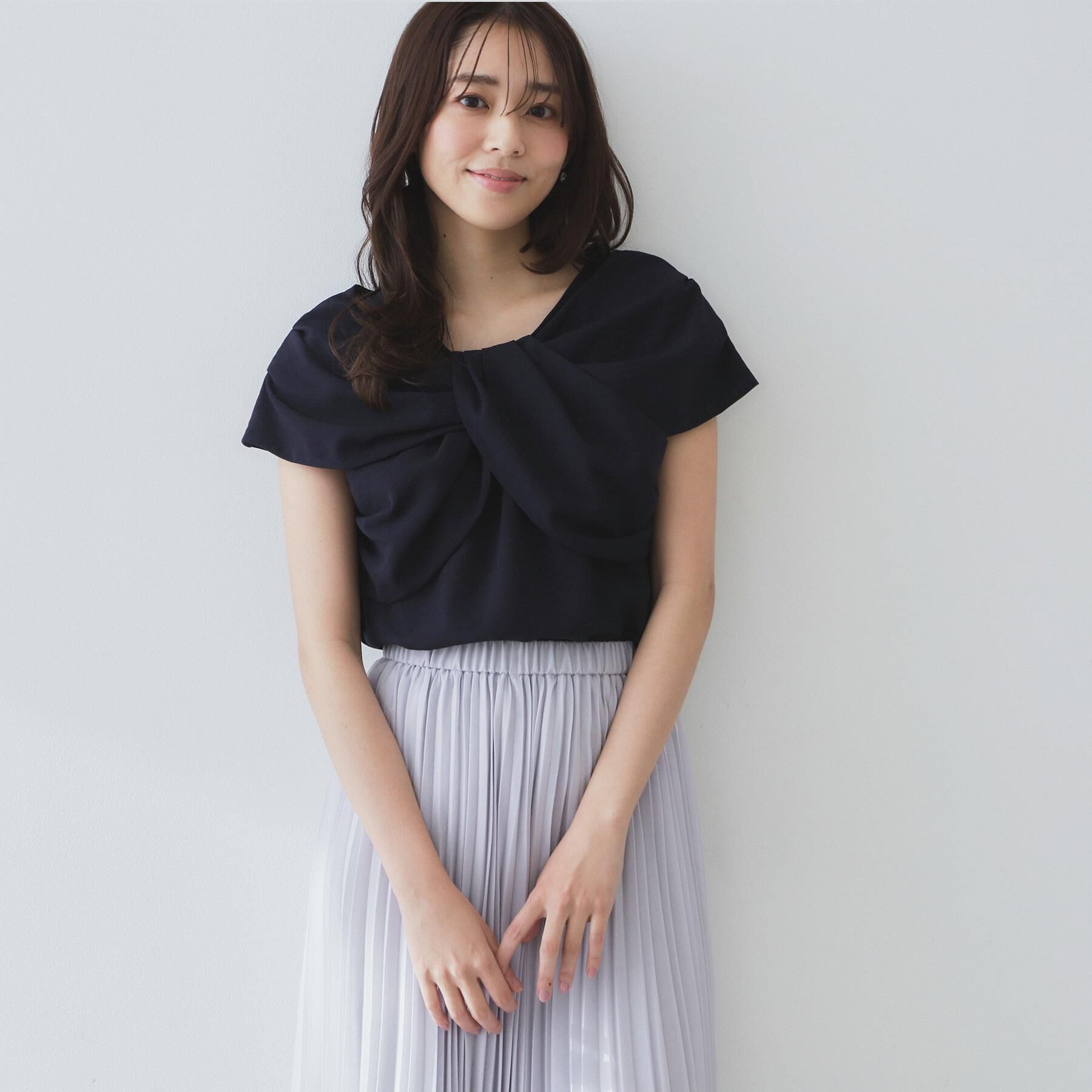 index「ビッグリボンショールブラウス【洗濯機洗い可/吸水速乾/防シワ/抗ピル/イージーアイロン】」|シャツ・ブラウス|