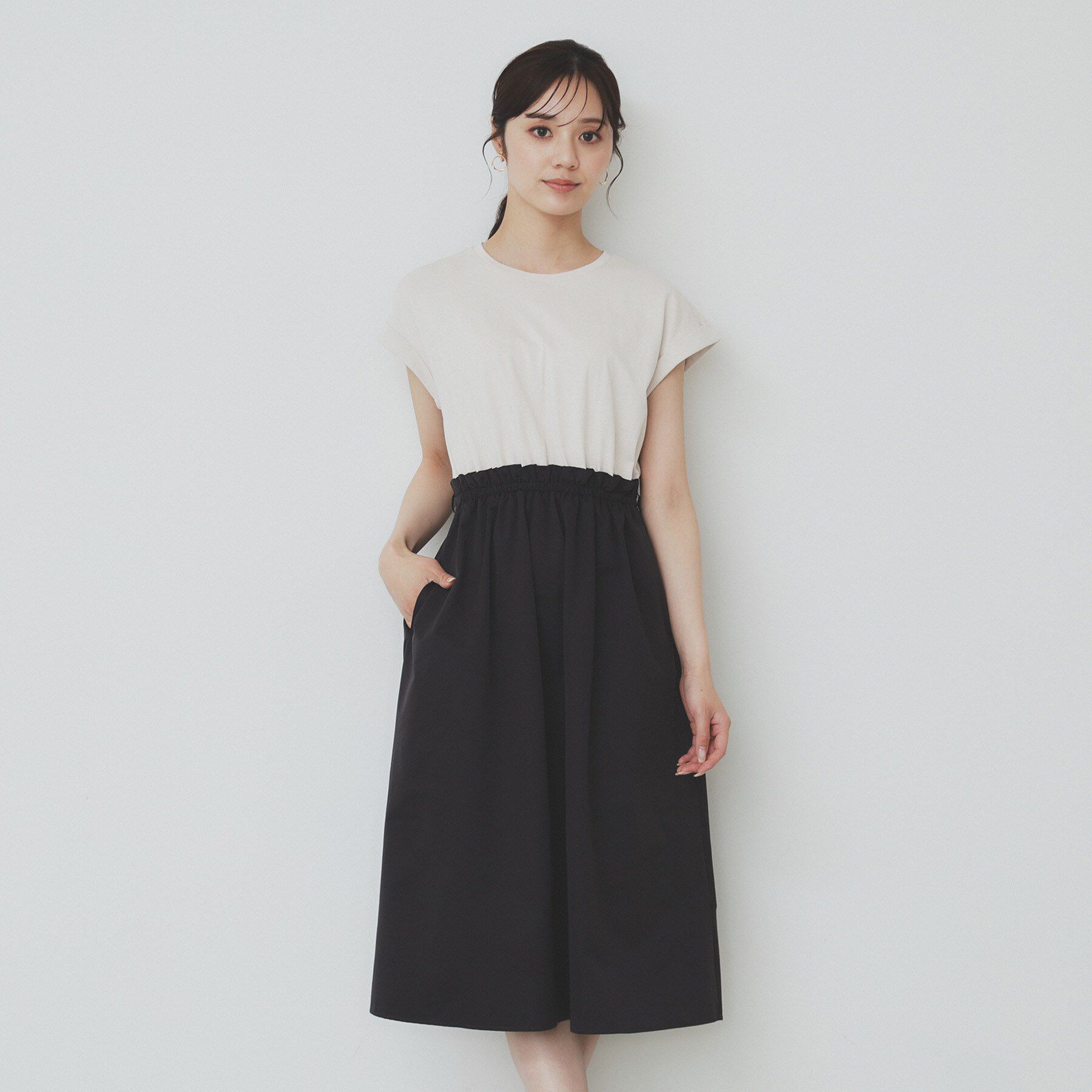 index「ドッキングフレアワンピース【洗濯機洗い可】」|ワンピース|