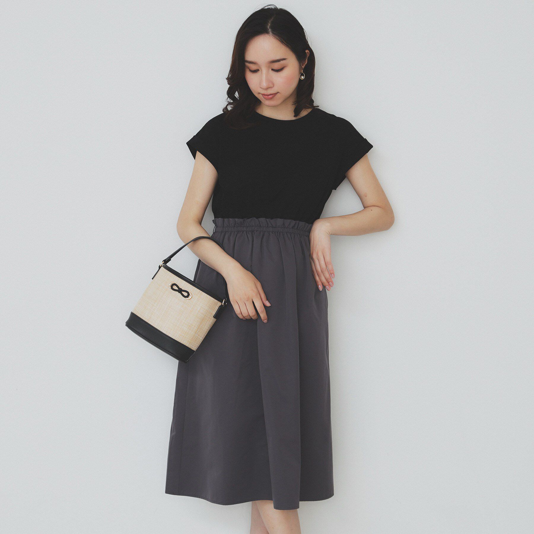 index「ドッキングフレアワンピース【洗濯機洗い可】」|ワンピース|