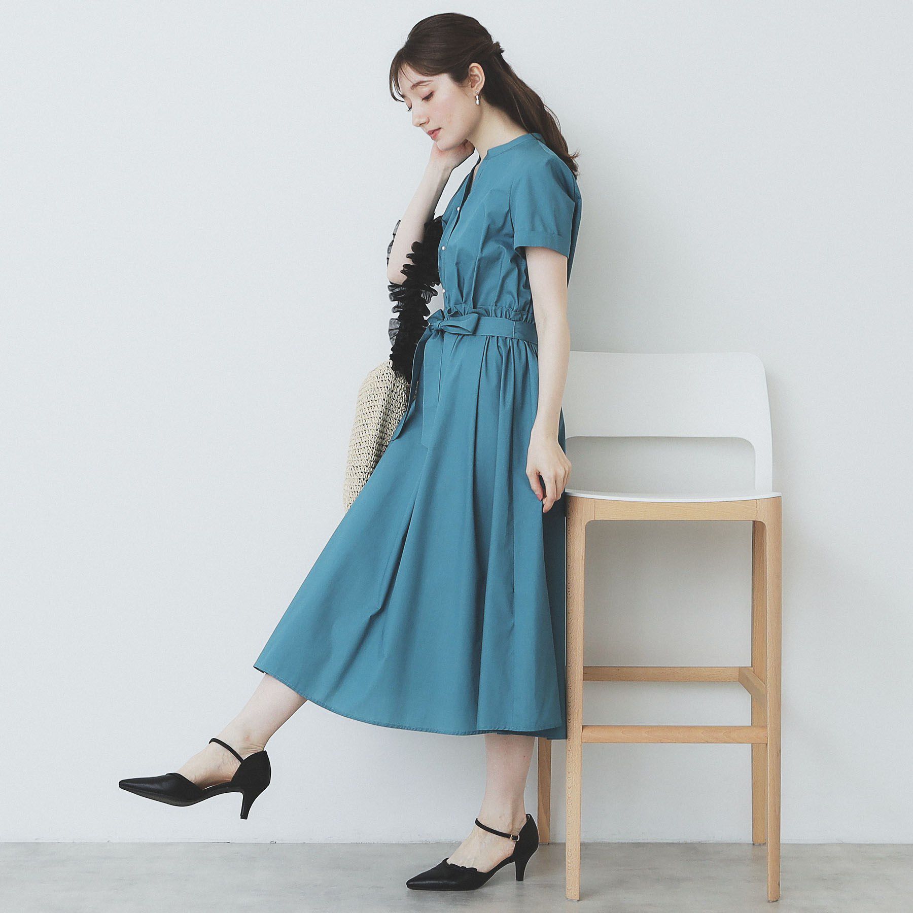 index「《andGIRL掲載》タックフレアワンピース【洗濯機洗い可/イージーアイロン】」|ワンピース|