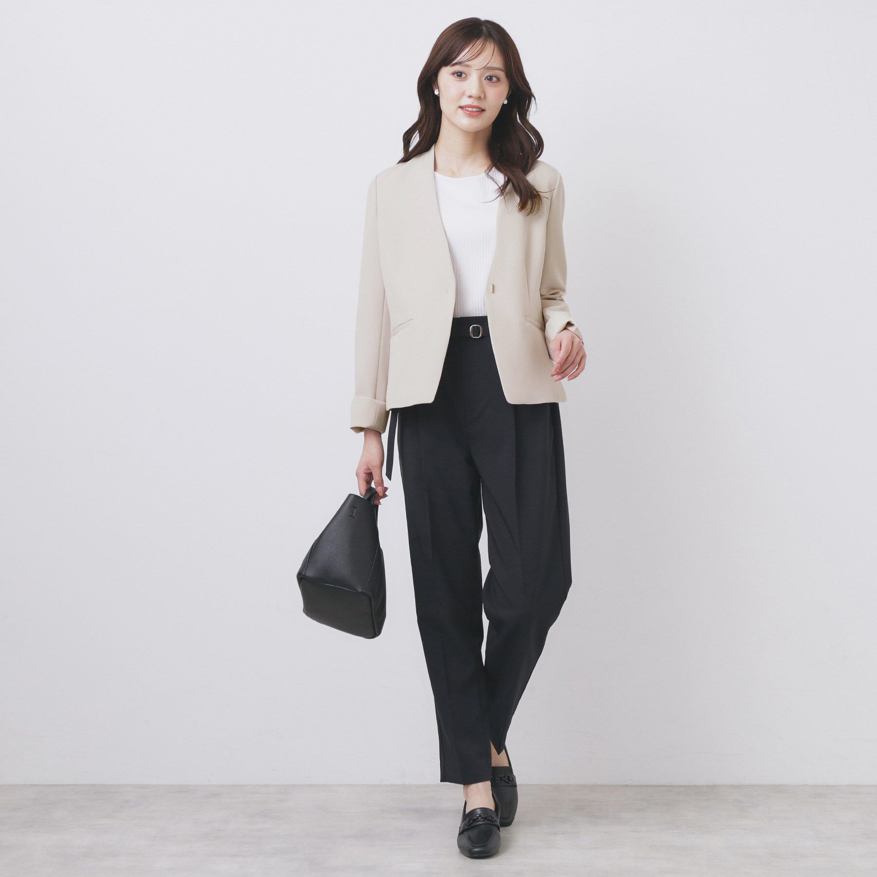 index「ストレッチノーカラージャケット/セットアップ対応【洗濯機洗い可/イージーアイロン/防シワ】」|ノーカラージャケット|