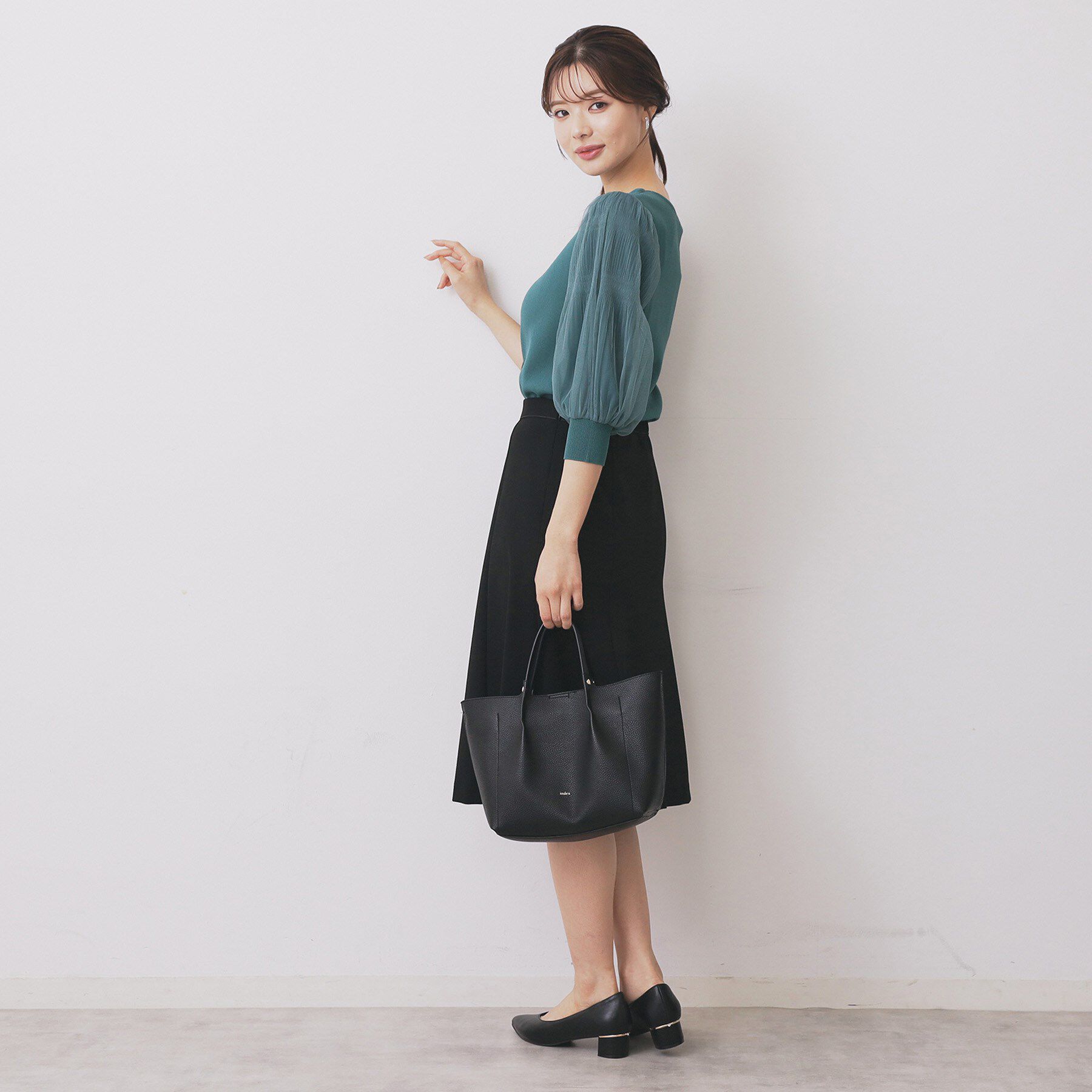 index「《5色展開》マジョリカプリーツスリーブニット【洗濯機洗い可】」|ニット・セーター|