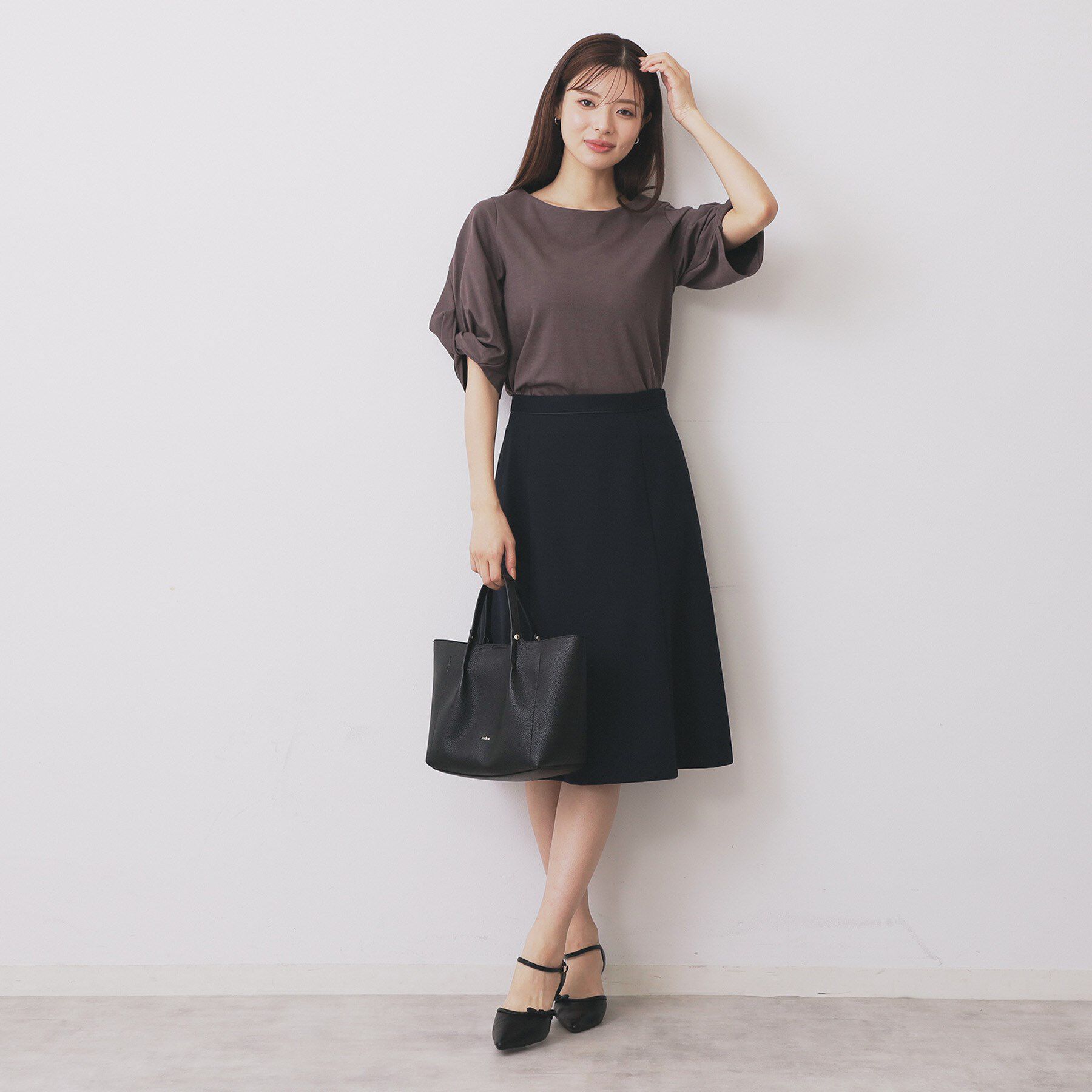 index「《S-3Lサイズ》ストレッチセミフレアスカート/セットアップ対応【洗える/イージーアイロン】」|スカート|