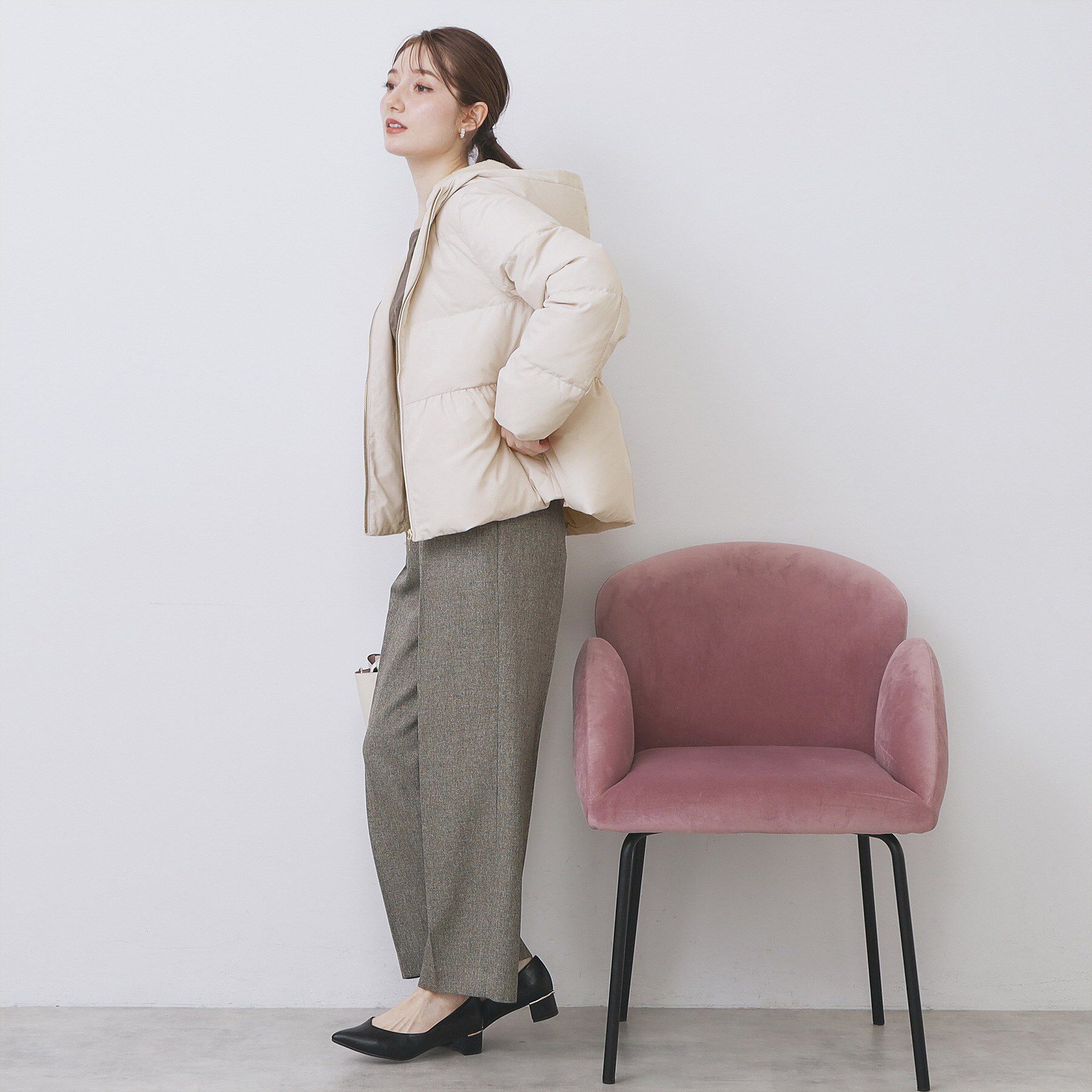 index「KAWADAダウンペプラムショートコート【撥水/洗濯機OK/静電気防止裏地】」|ダウン|