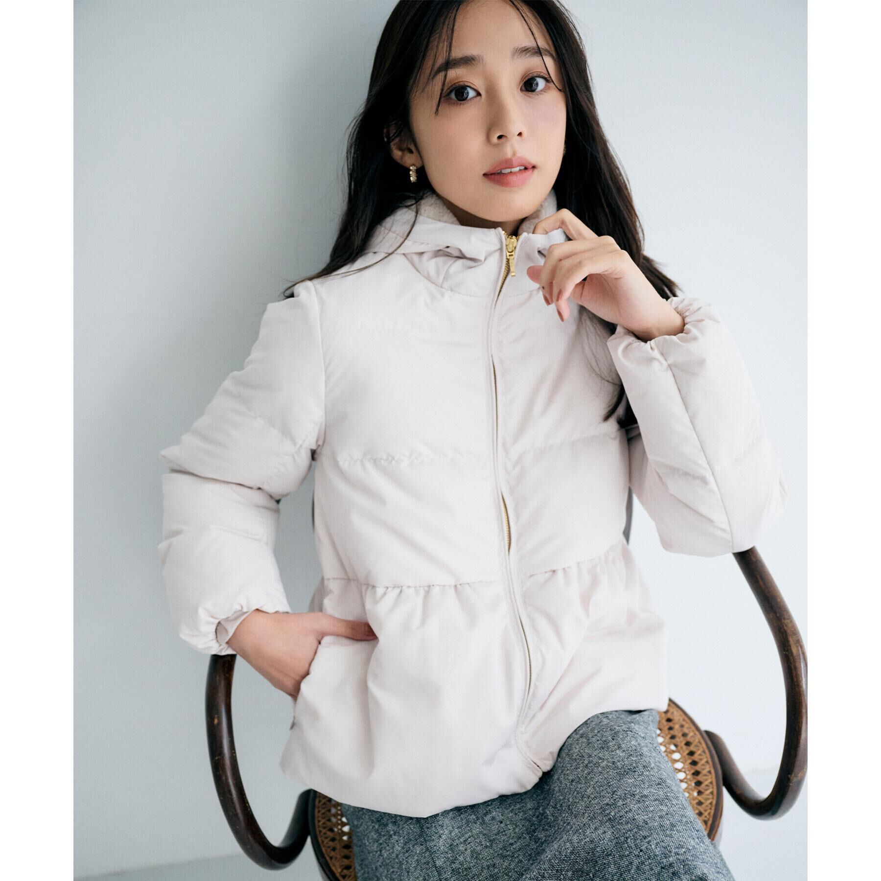 index「KAWADAダウンペプラムショートコート【撥水/洗濯機OK/静電気防止裏地】」|ダウン|