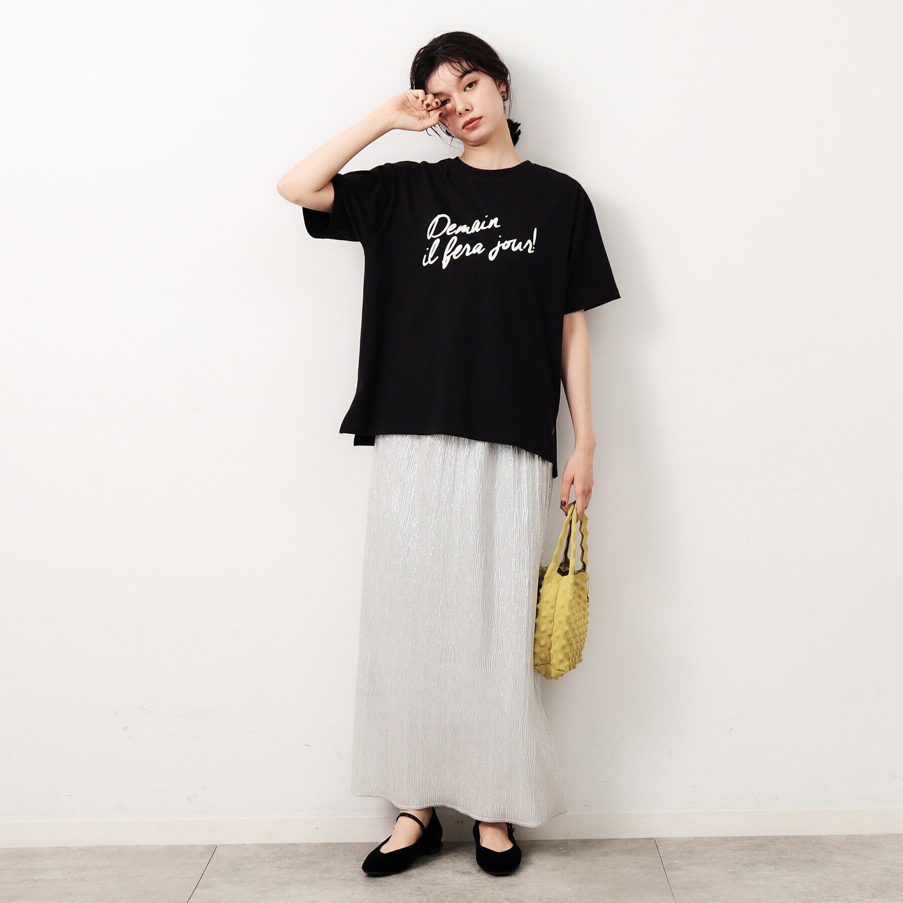 OPAQUE.CLIP「リラクシープリントロゴTシャツ【洗濯機洗い可】」|Tシャツ・カットソー|