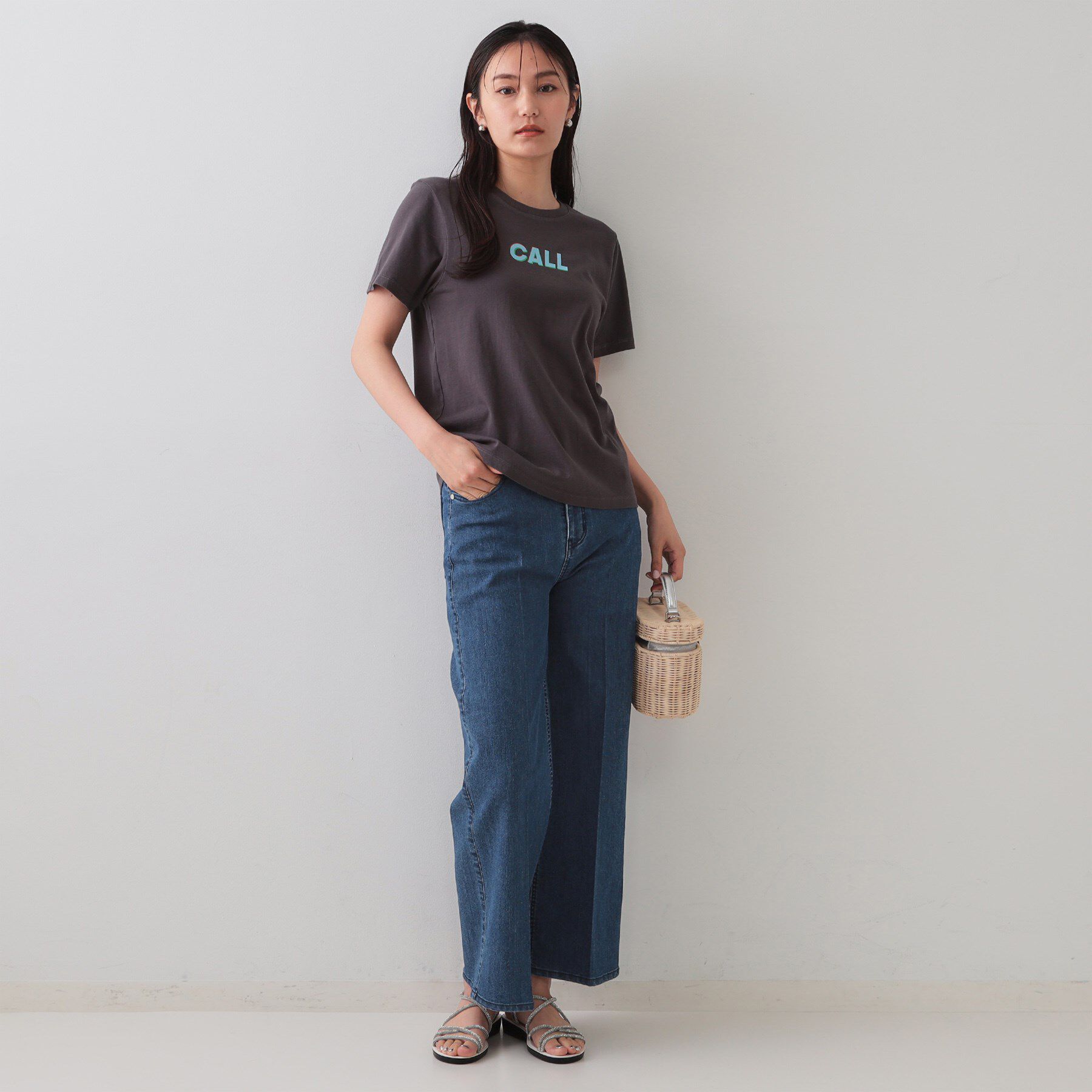 OPAQUE.CLIP「ストレッチライトオンスワイドデニム【洗濯機洗い可】」|デニム|