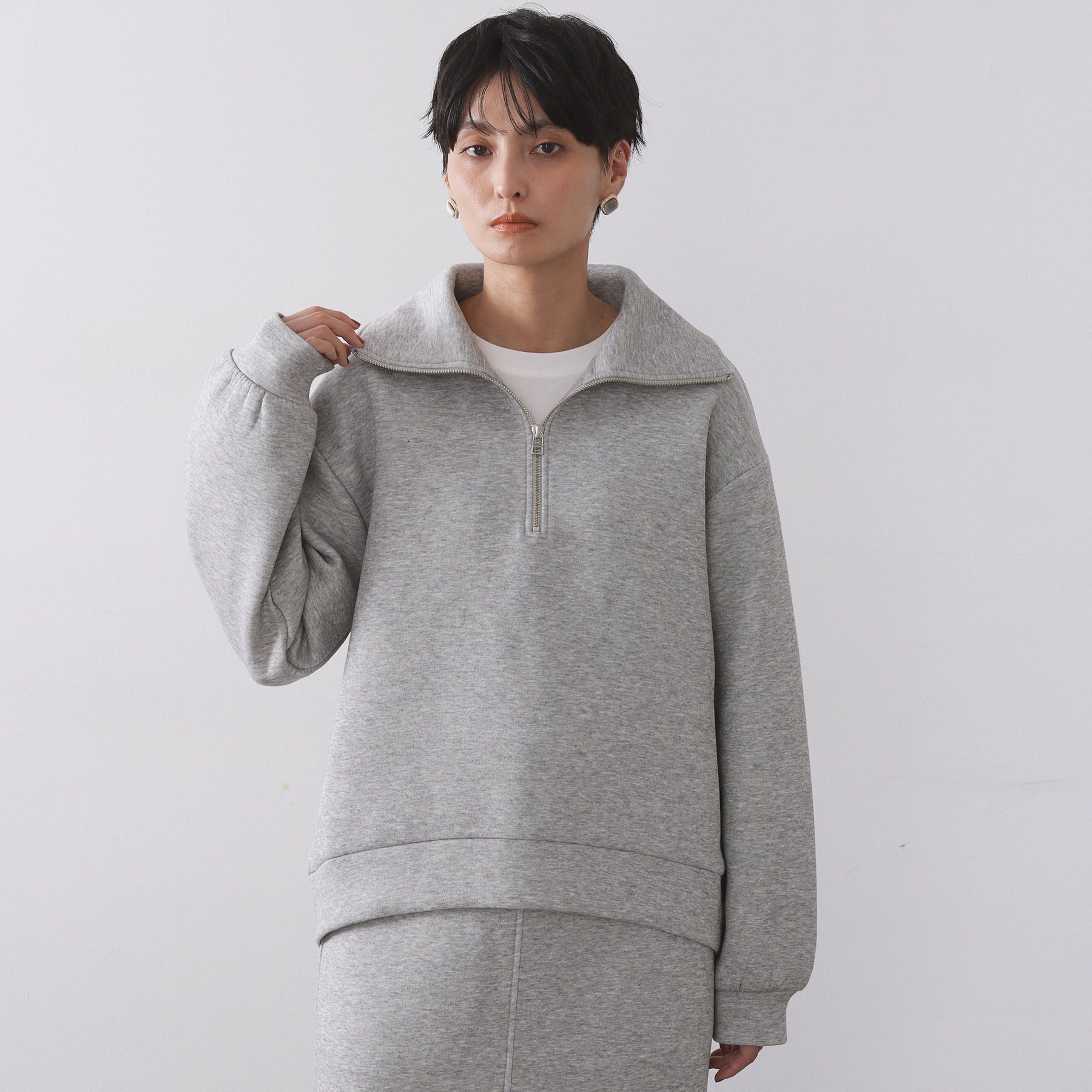 OPAQUE.CLIP「ハーフジップトップス/セットアップ対応可【洗濯機OK】」|Tシャツ・カットソー|