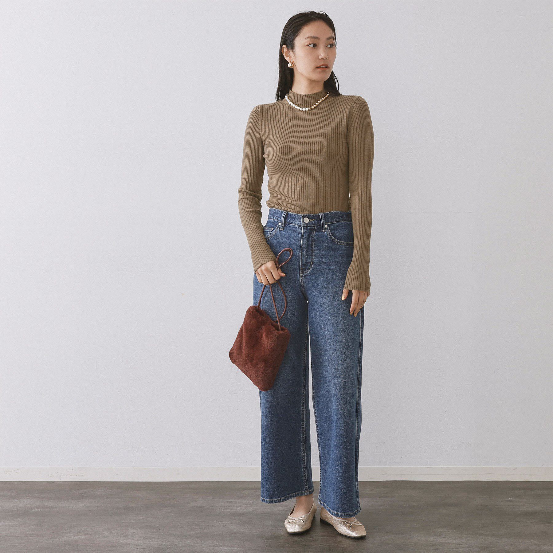 OPAQUE.CLIP「ハイネックリブニット【洗濯機OK】《6col》」|ニット・セーター|