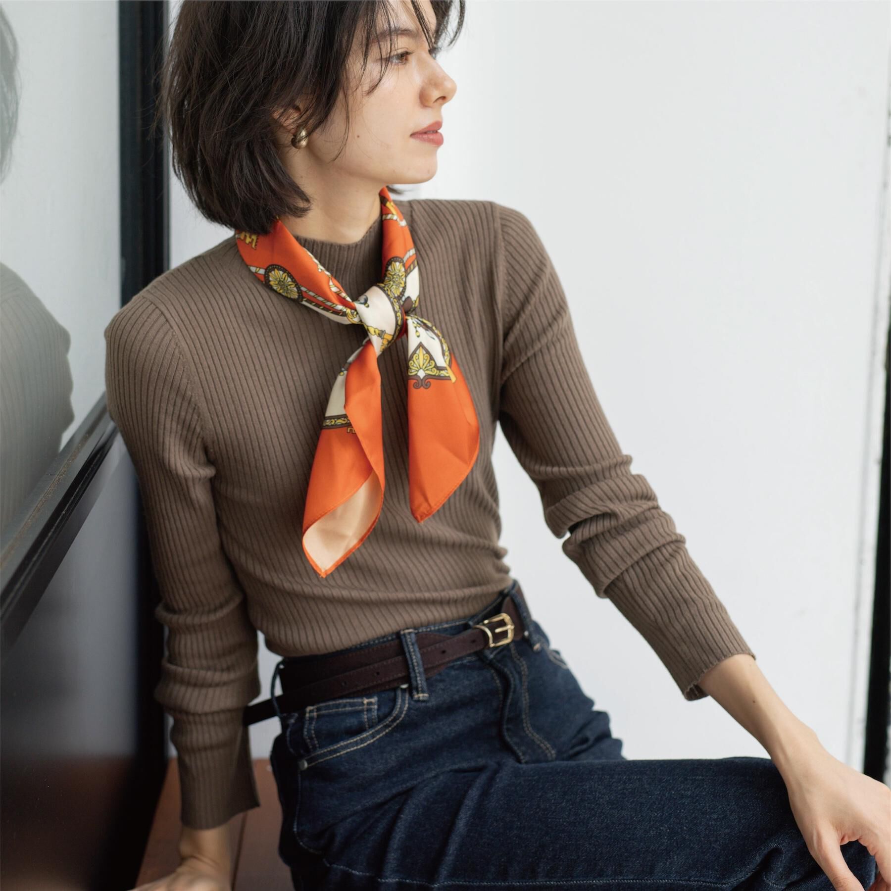 OPAQUE.CLIP「ハイネックリブニット【洗濯機OK】《6col》」|ニット・セーター|トープ(054)