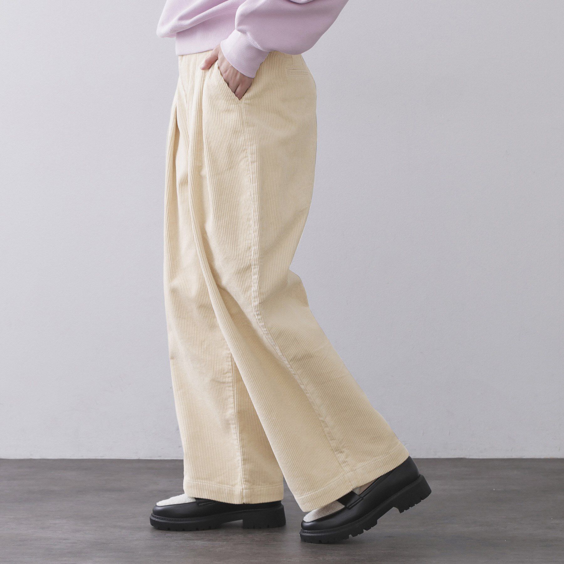 OPAQUE.CLIP「コーデュロイタックワイドパンツ【洗濯機OK】」|その他|