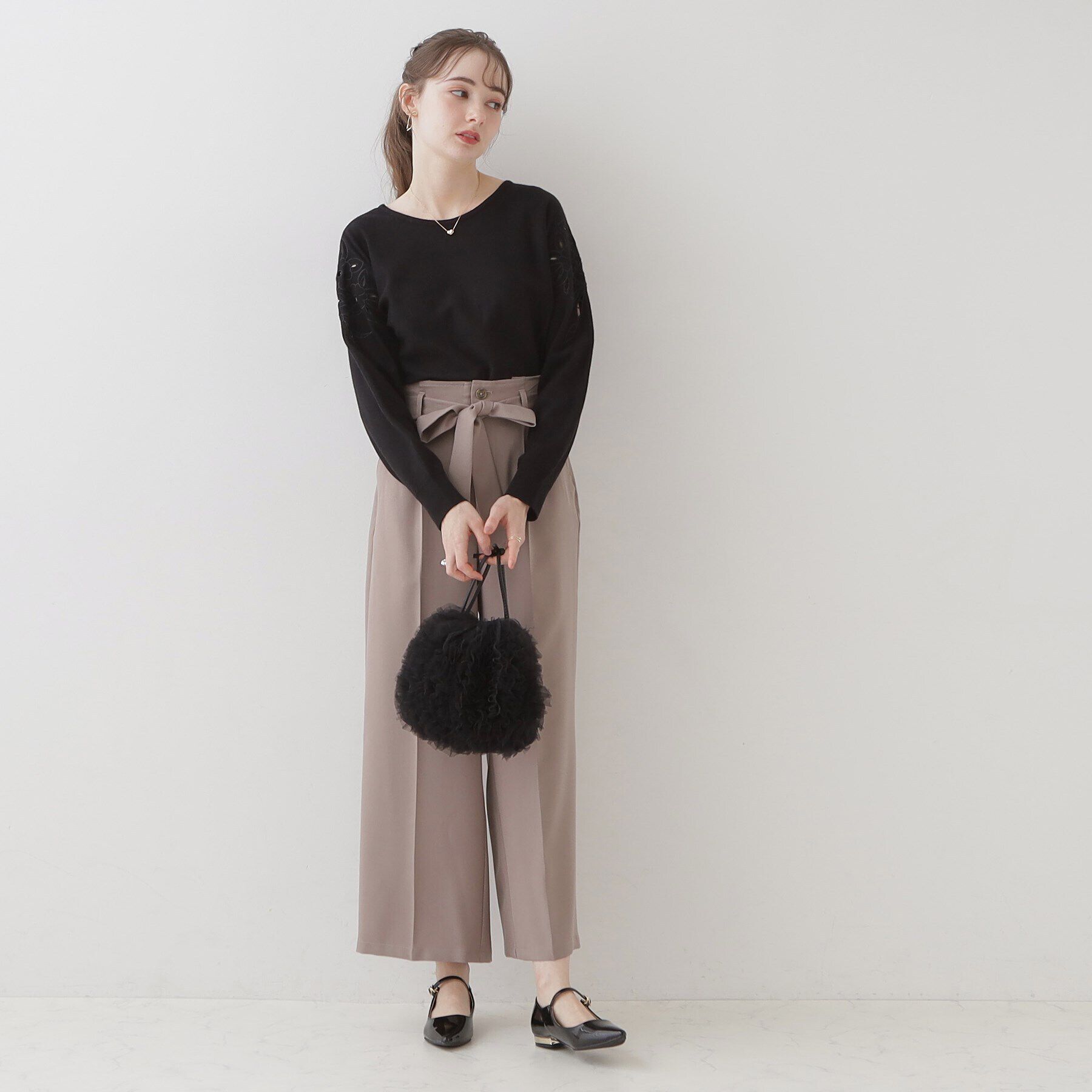 Couture broach「【上品さを添えた刺繍ニット】エンブロドルマンニット」|ニット・セーター|