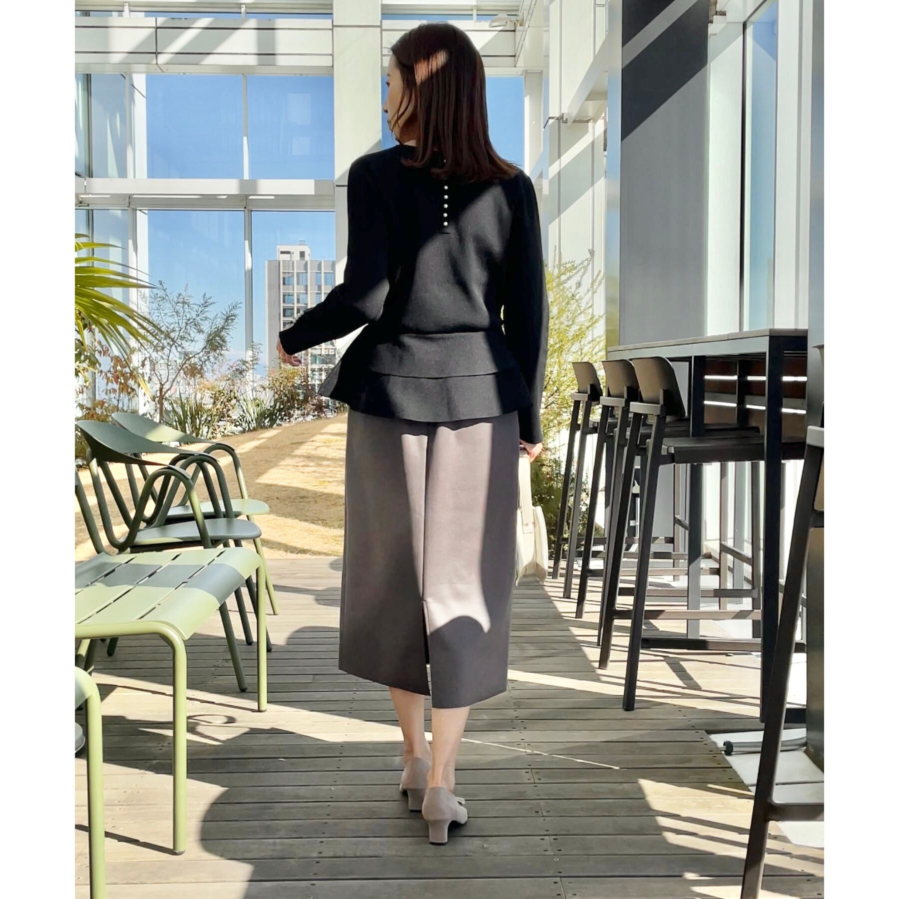 Couture broach「【大人可愛い・通勤】バックパール調ペプラムニット」|ニット・セーター|