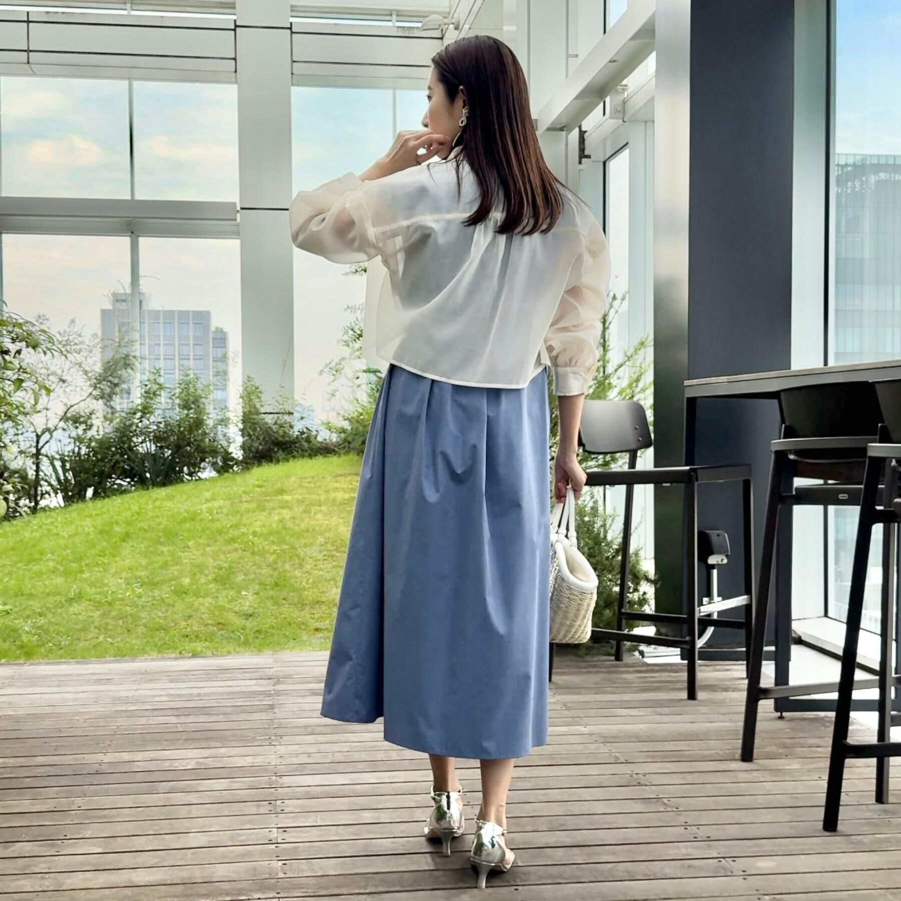 Couture broach「【洗える・秋まで使える】パール調ボタンシアーシャツ」|シャツ・ブラウス|