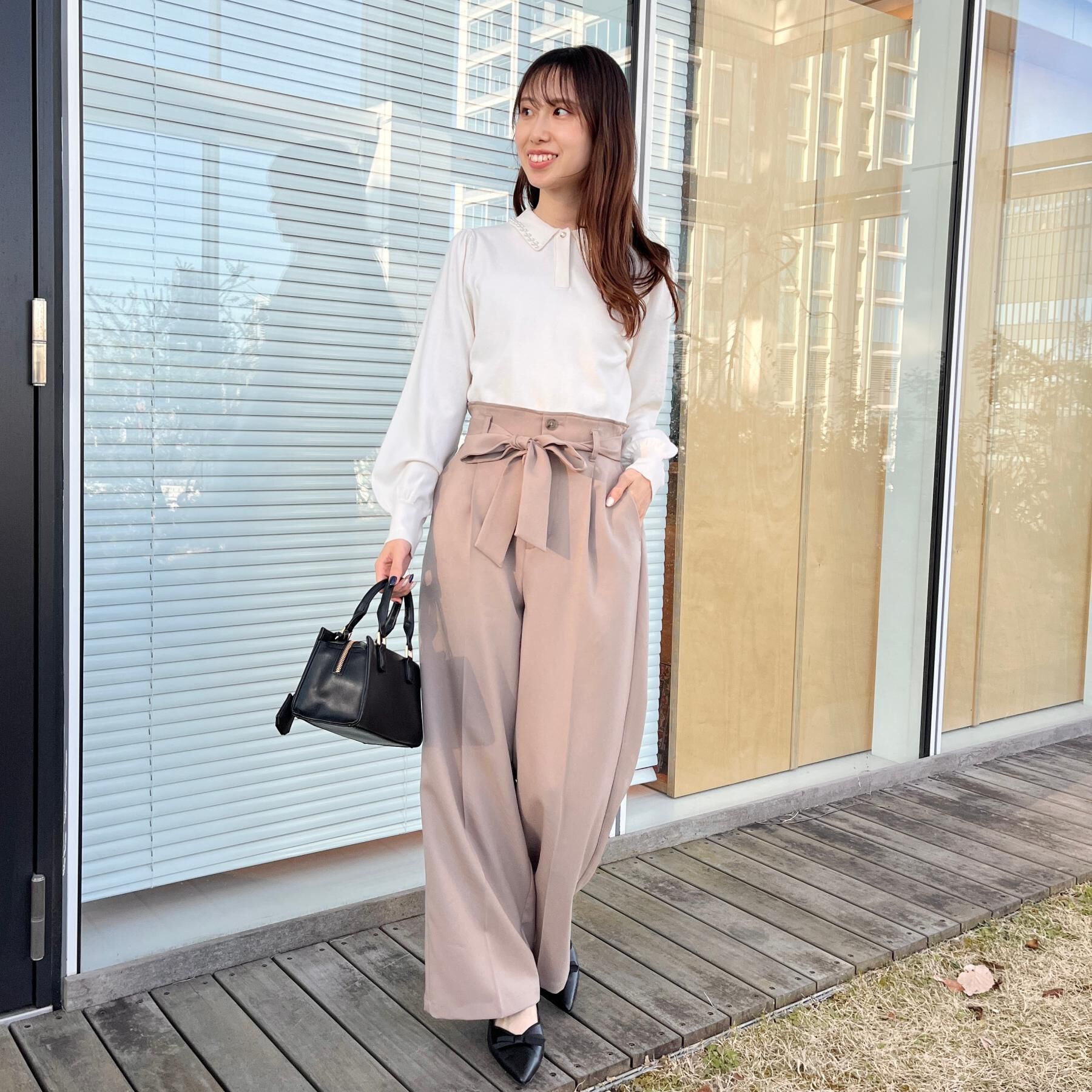 Couture broach「【洗える・着映え】パール調衿ニット」|ニット・セーター|