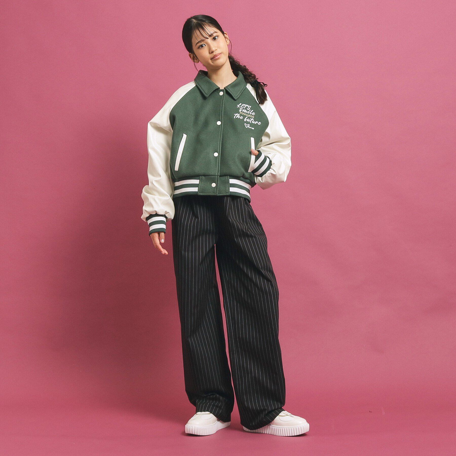 PINK-latte「短丈！スタジャン」|ブルゾン・スタジャン|