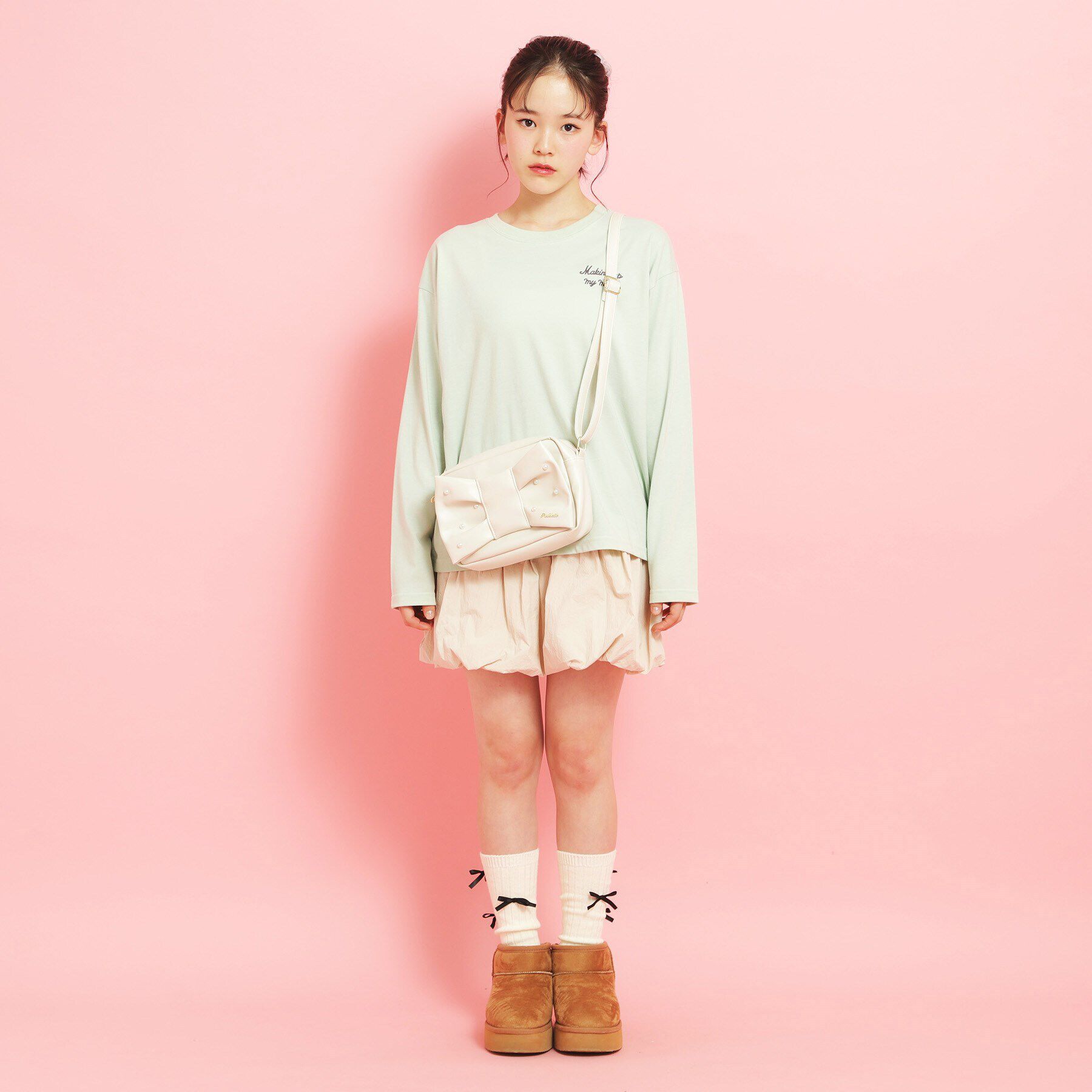 PINK-latte「ガーリーリボンショルダー」|ショルダー・メッセンジャー|