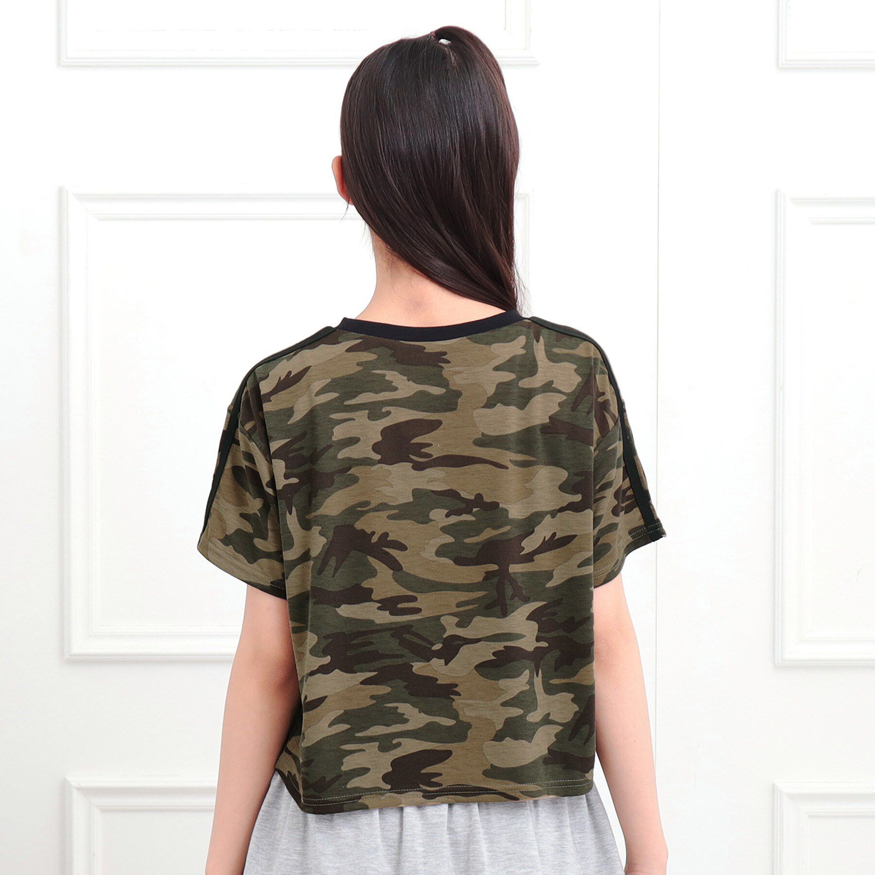 PINK-latte「ラインストーンナンバリングTシャツ」|Tシャツ・カットソー|