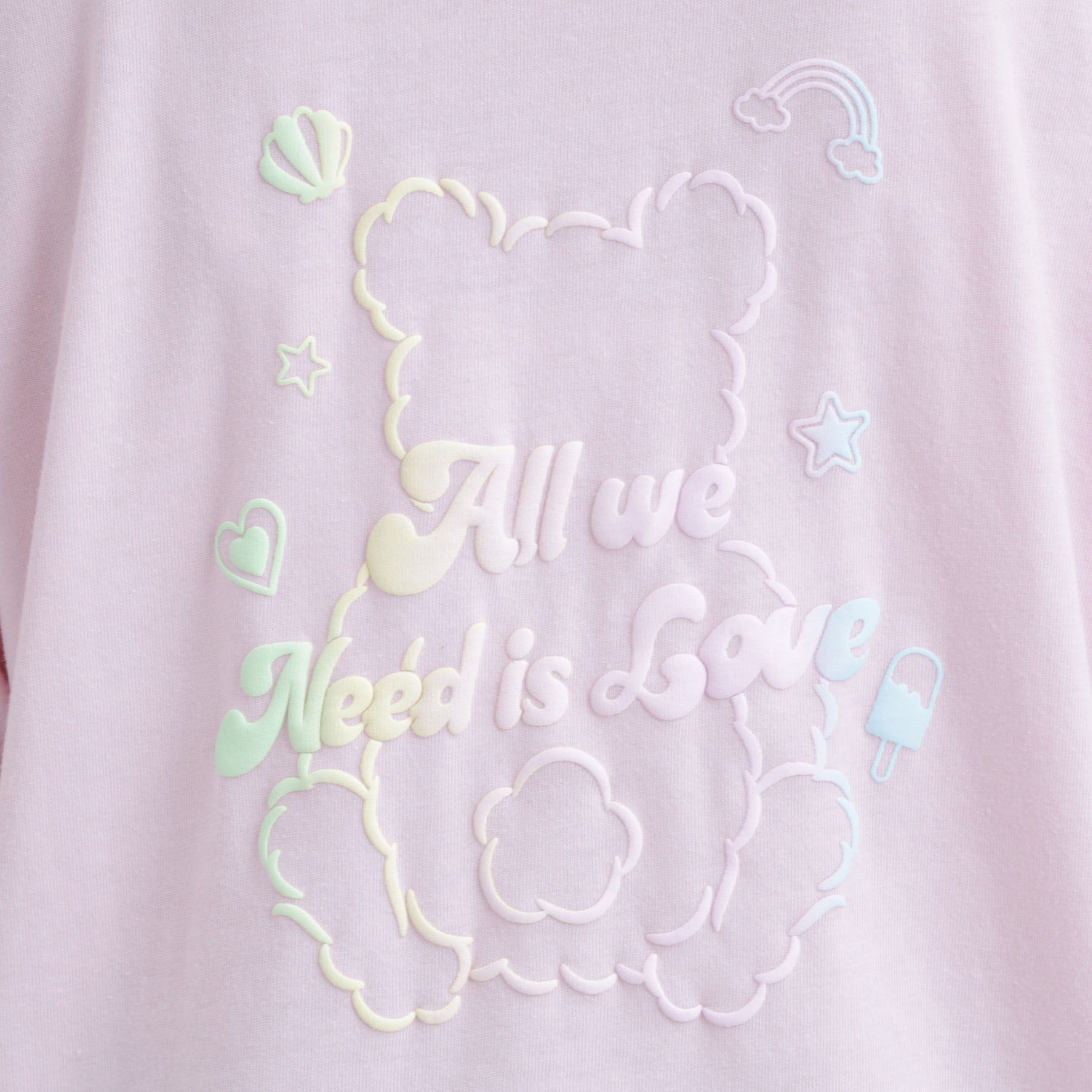 PINK-latte「グラデーションくまちゃん発砲ビッグTシャツ」|Tシャツ・カットソー|