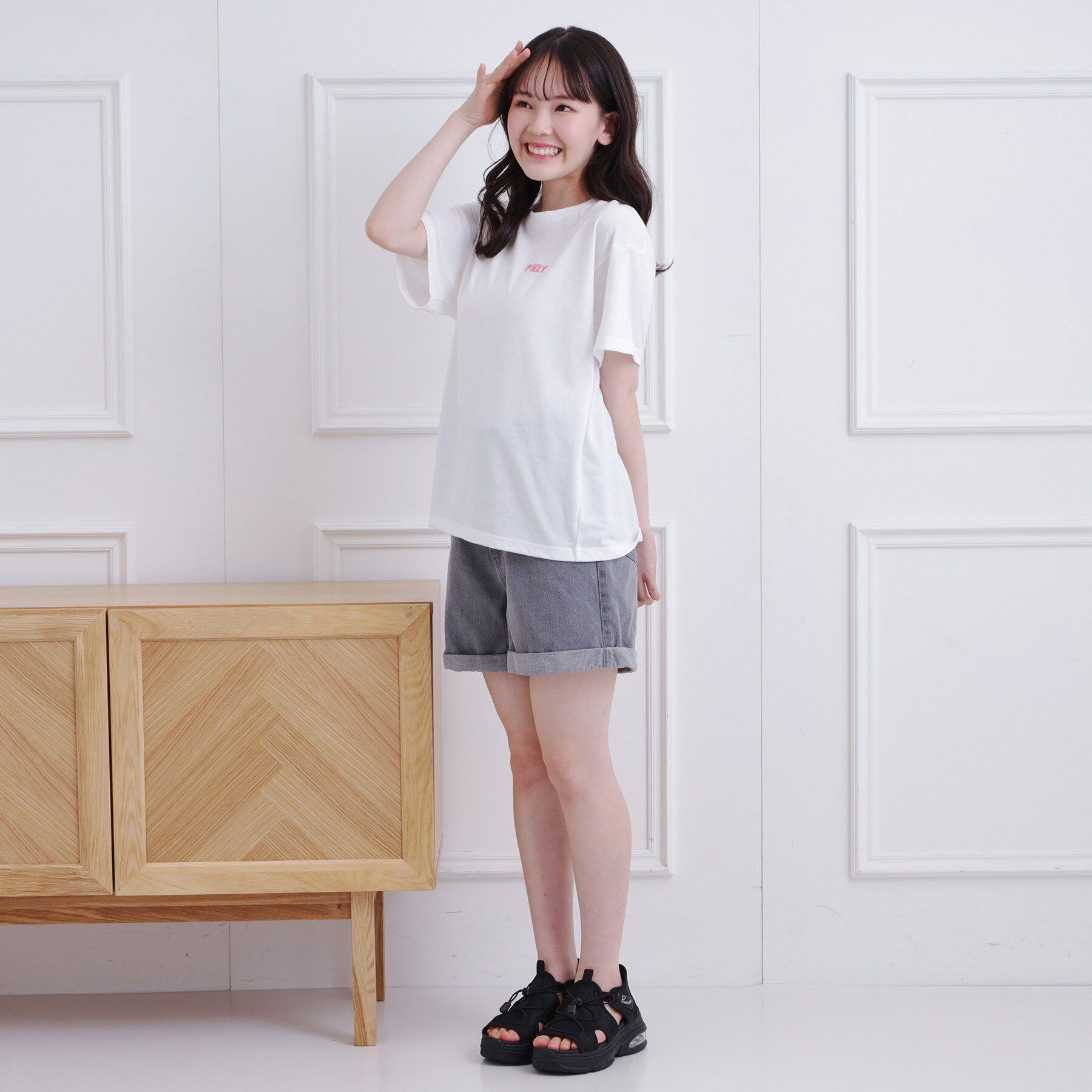 PINK-latte「バックハートロゴTシャツ」|Tシャツ・カットソー|