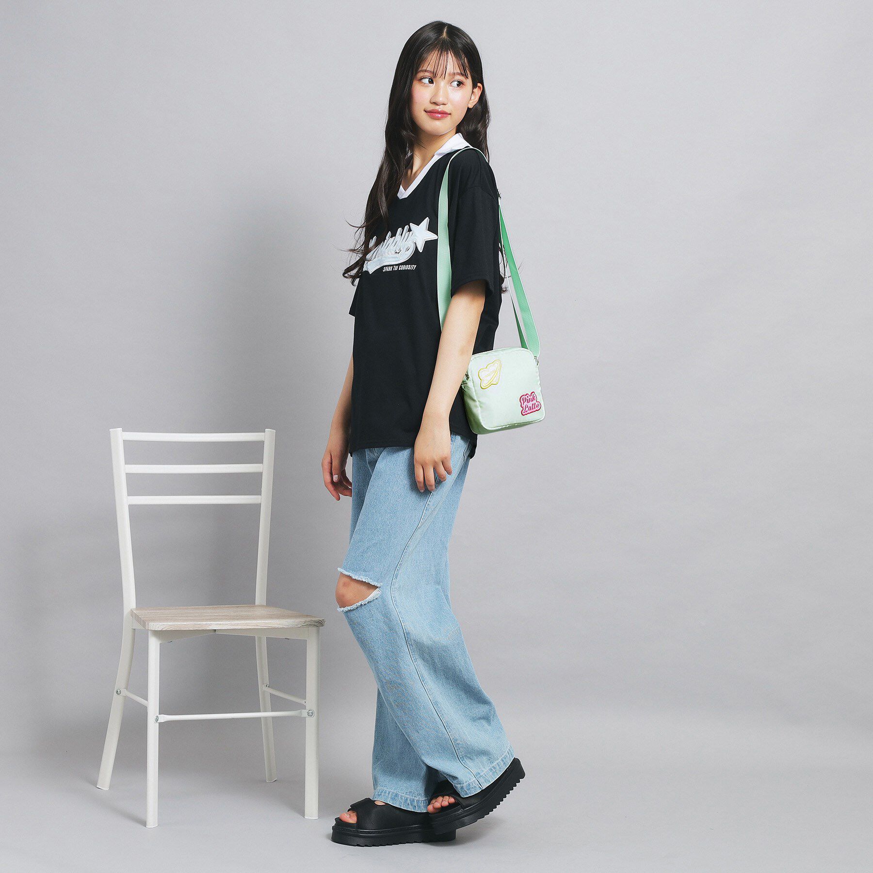 PINK-latte「ワッペンミニショルダー」|ショルダー・メッセンジャー|