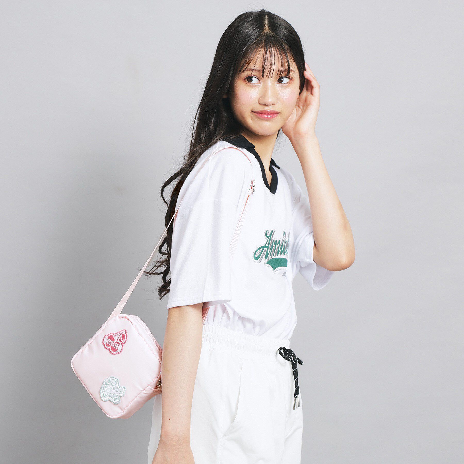 PINK-latte「ワッペンミニショルダー」|ショルダー・メッセンジャー|ピンク(071)