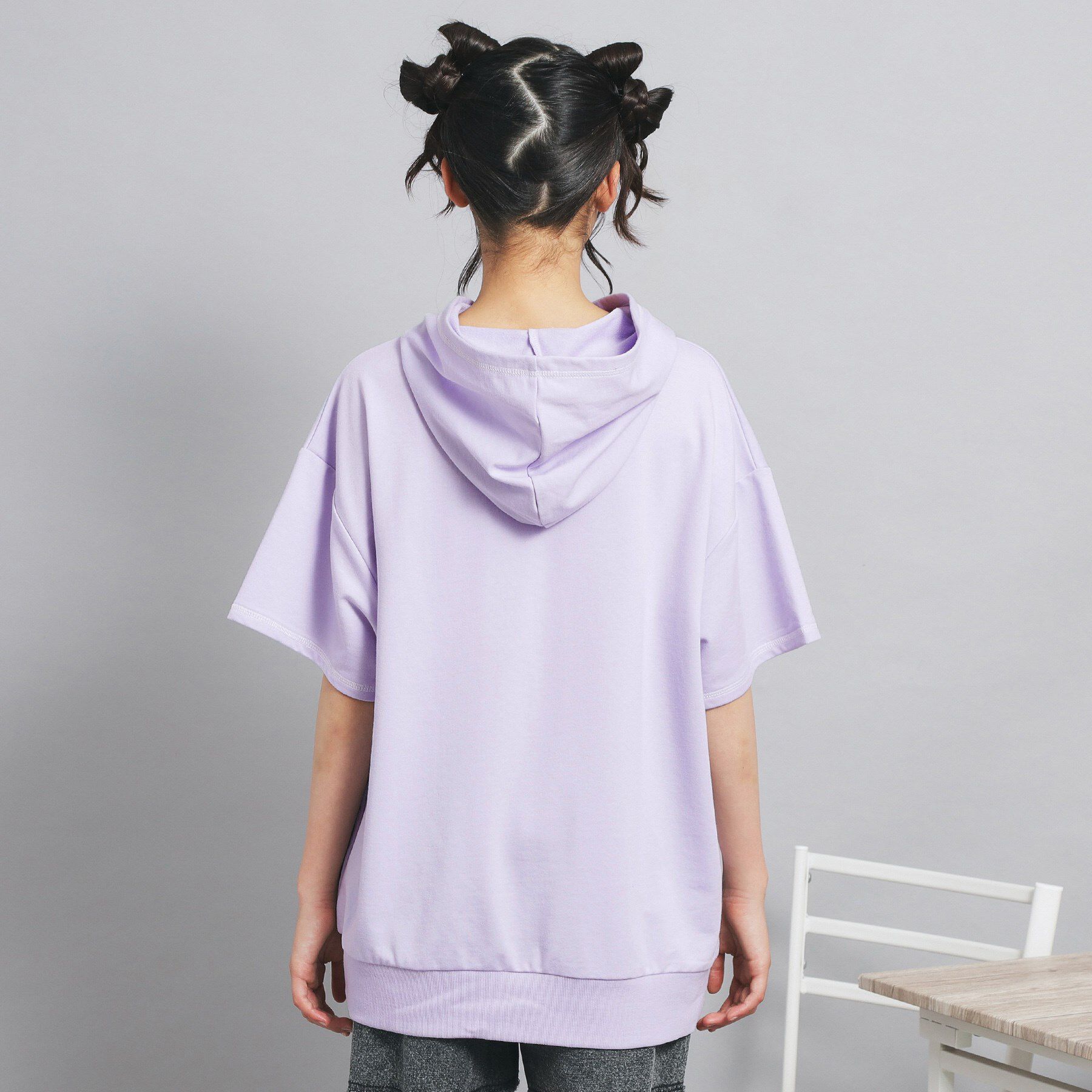 PINK-latte「配色ステッチパーカチュニック」|パーカー|