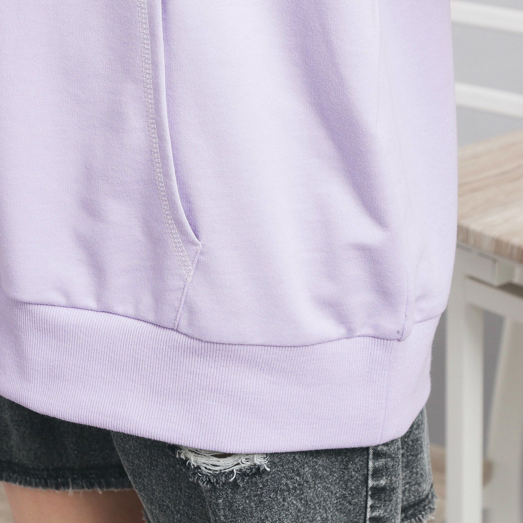 PINK-latte「配色ステッチパーカチュニック」|パーカー|