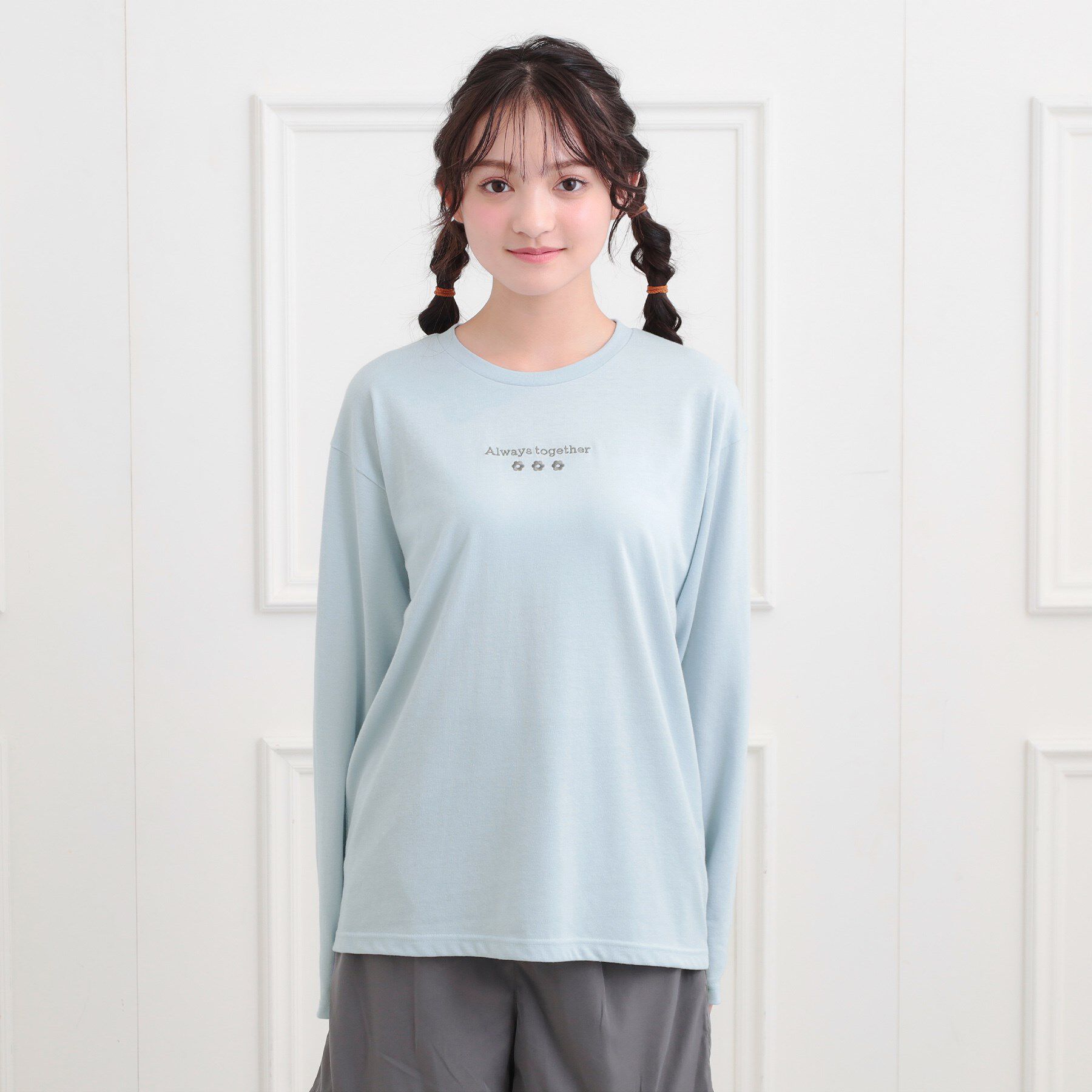 PINK-latte「くまちゃんビッグロンT」|Tシャツ・カットソー|