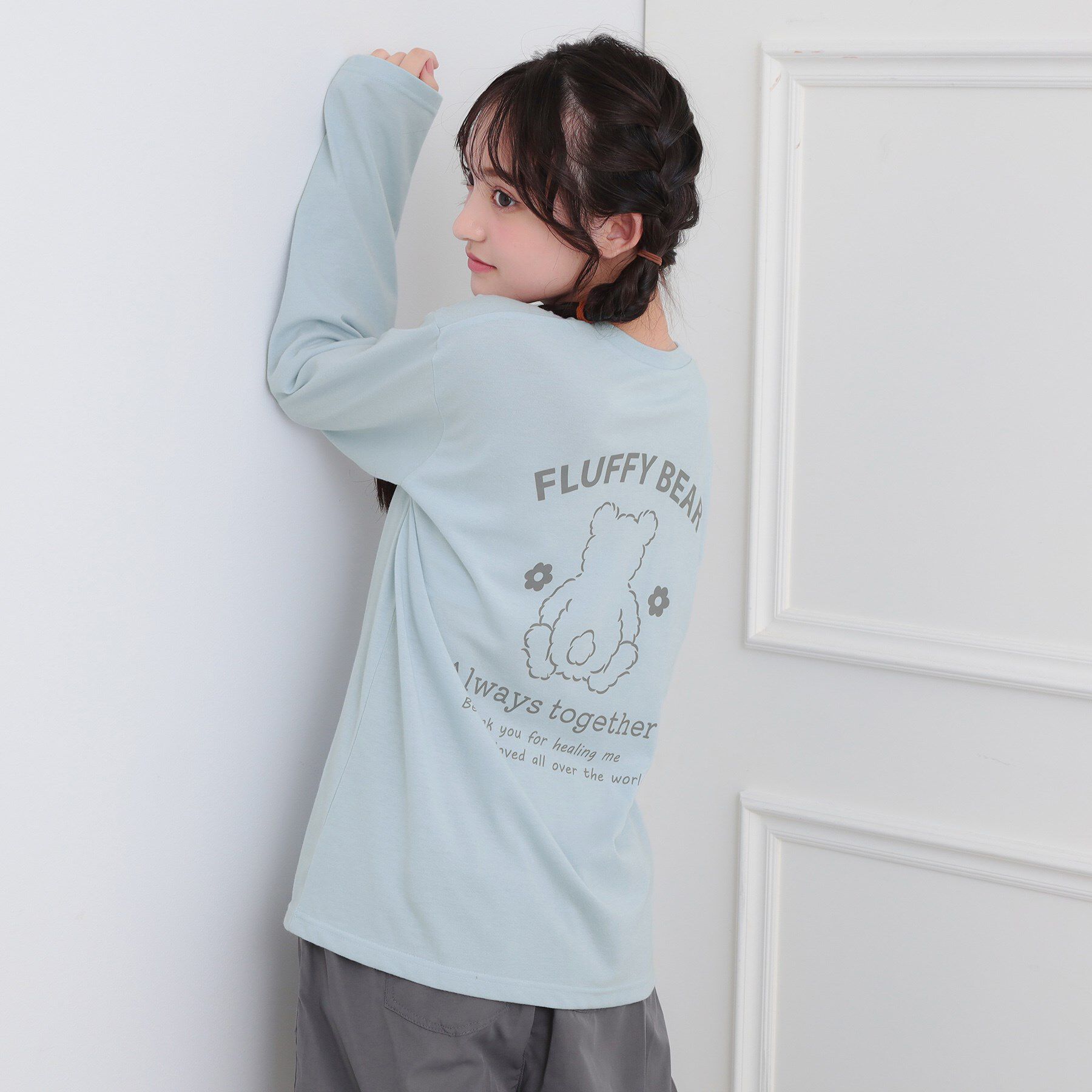 PINK-latte「くまちゃんビッグロンT」|Tシャツ・カットソー|