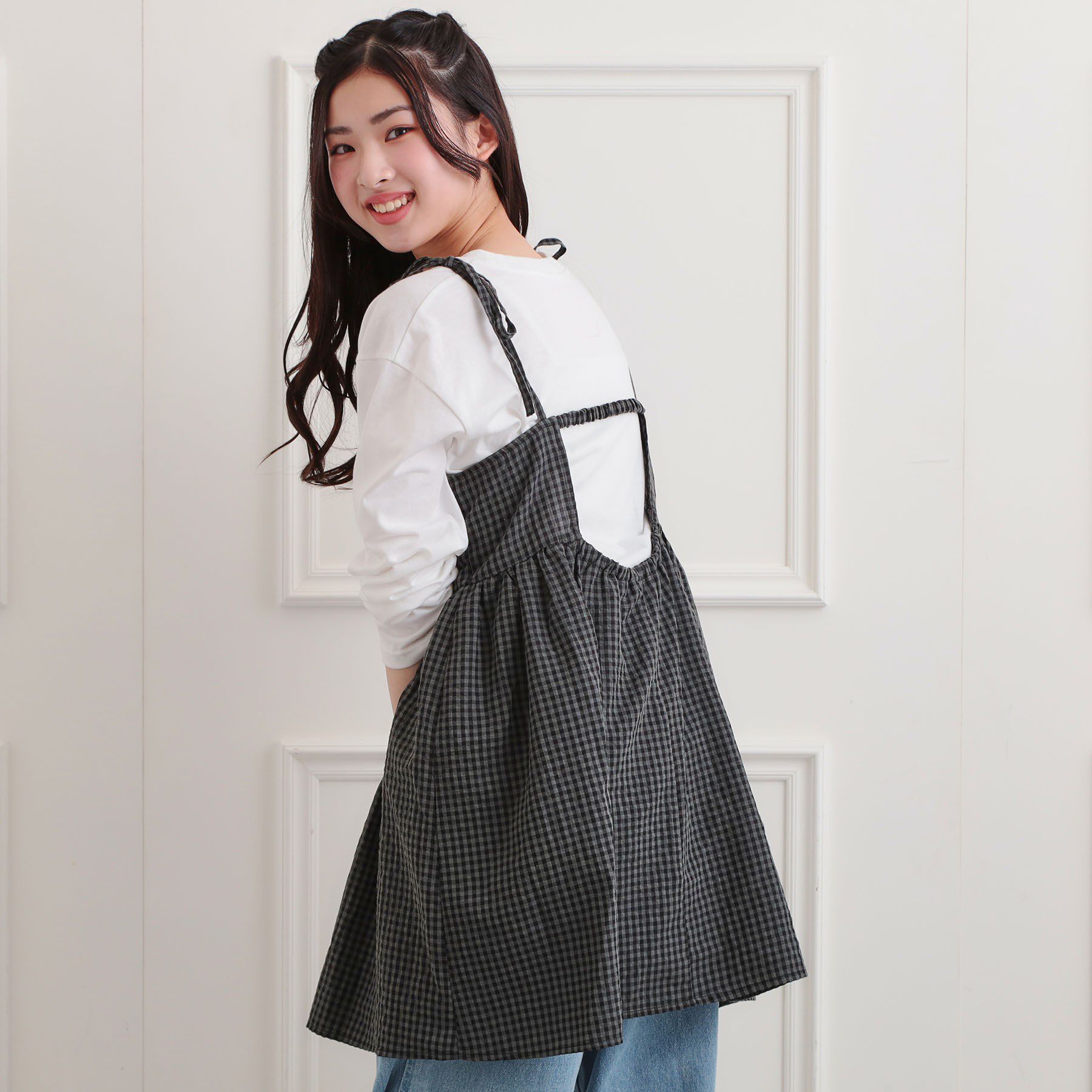 PINK-latte「ギンガムキャミワンピ＋ロンTセット」|その他|