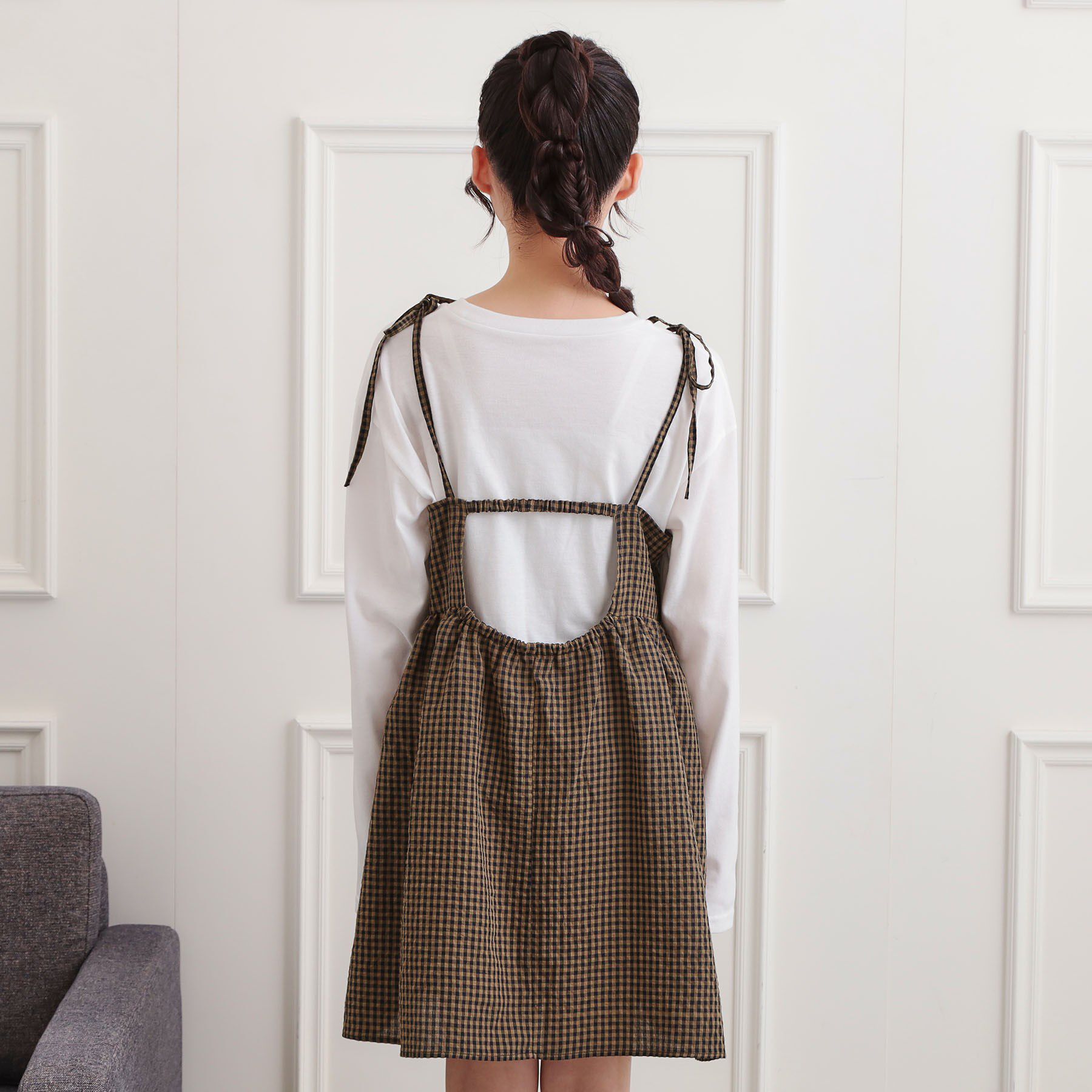 PINK-latte「ギンガムキャミワンピ＋ロンTセット」|その他|