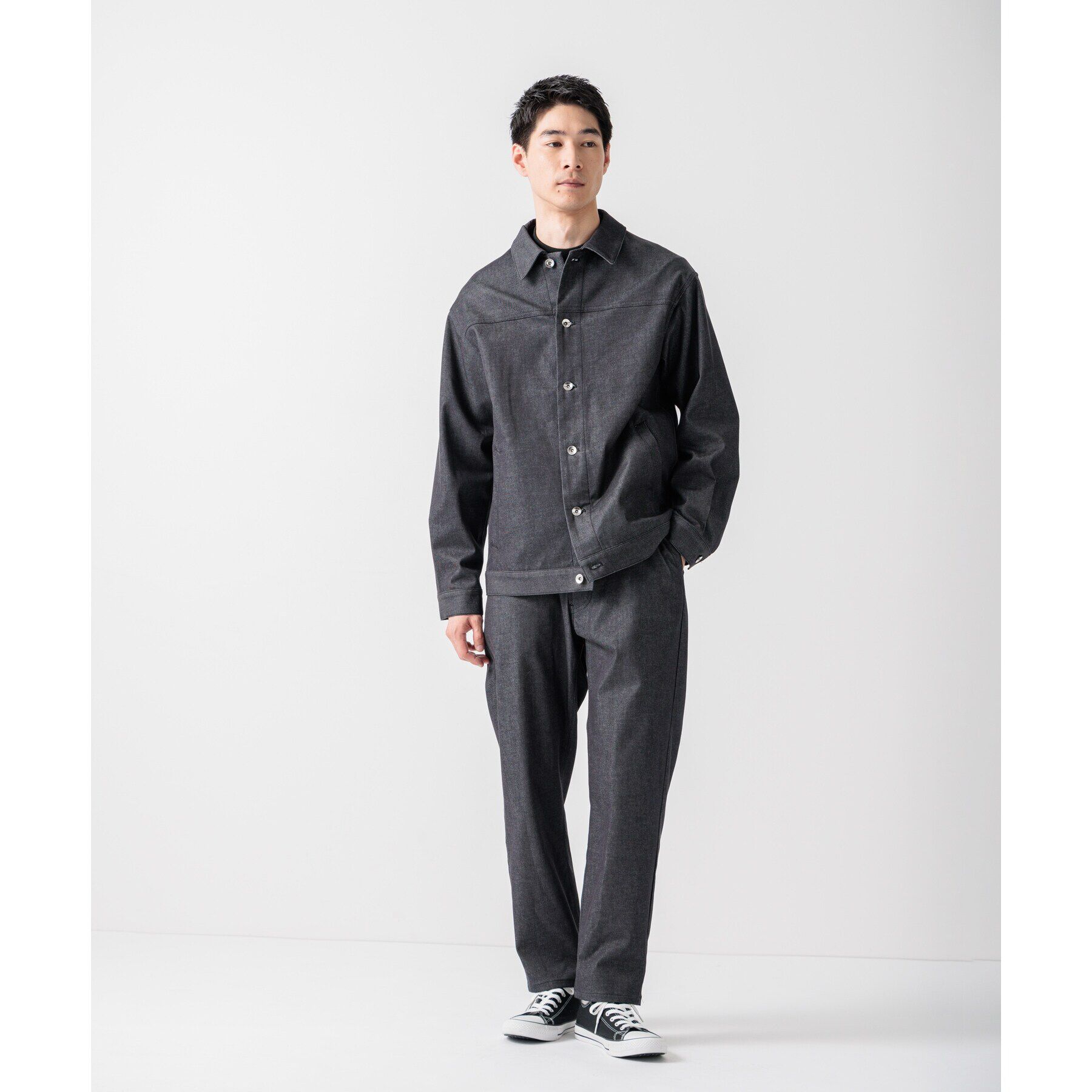 THE SHOP TK「エバーデニムワイドパンツ　セットアップ可／色落ちしにくい」|デニム|