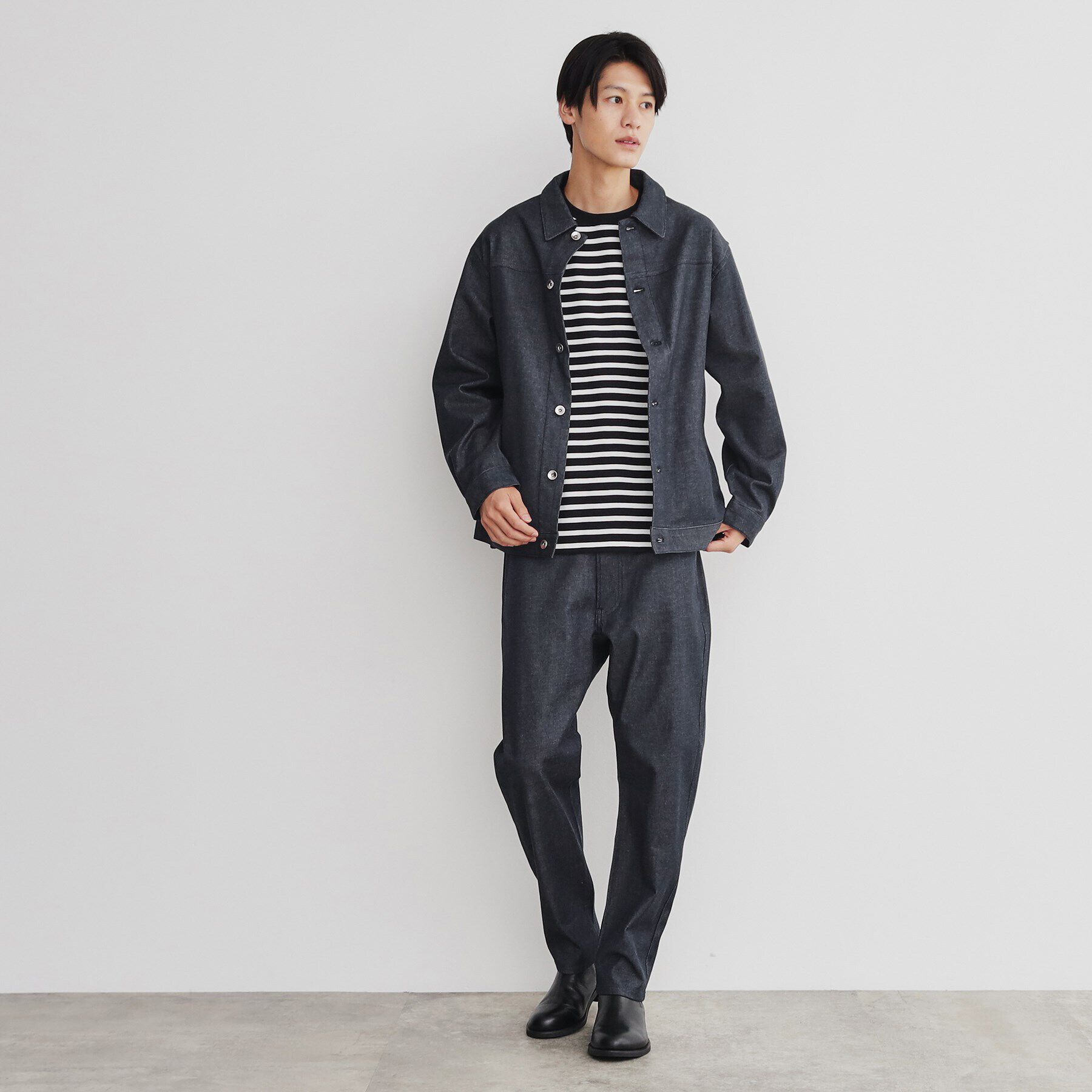 THE SHOP TK「エバーデニムワイドパンツ　セットアップ可／色落ちしにくい」|デニム|