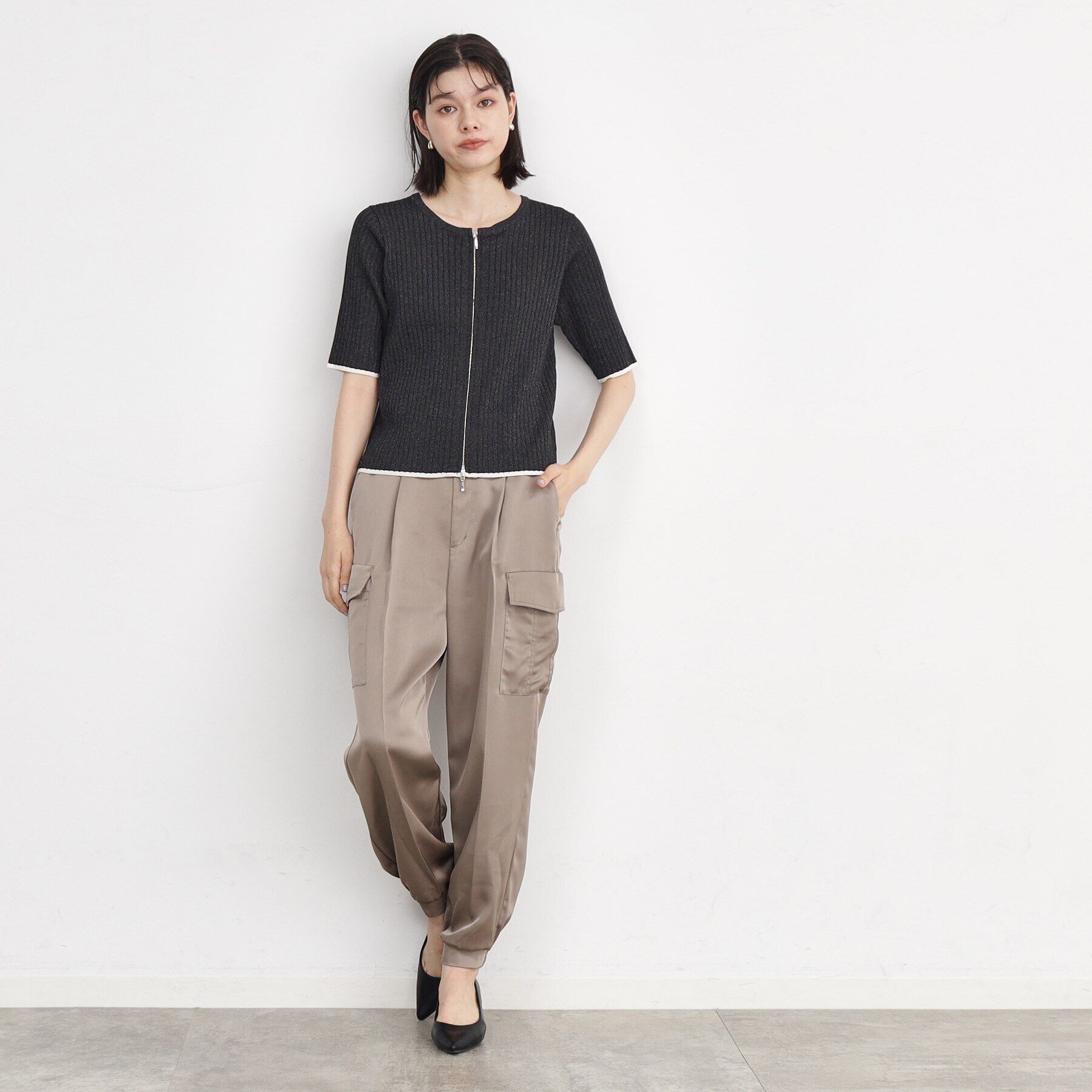 THE SHOP TK「【毛玉になりにくい】Wジップリブプルオーバー/洗える」|ニット・セーター|