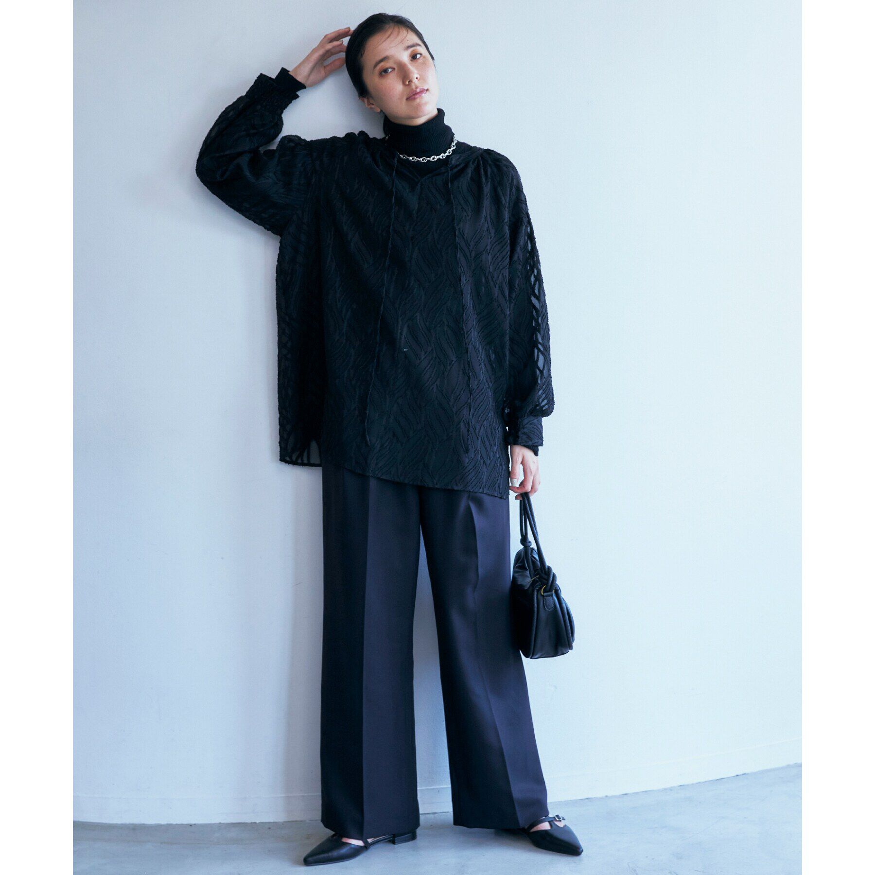 THE SHOP TK「【セットアップ可/洗える】パウダリーツイルワイドパンツ」|その他|