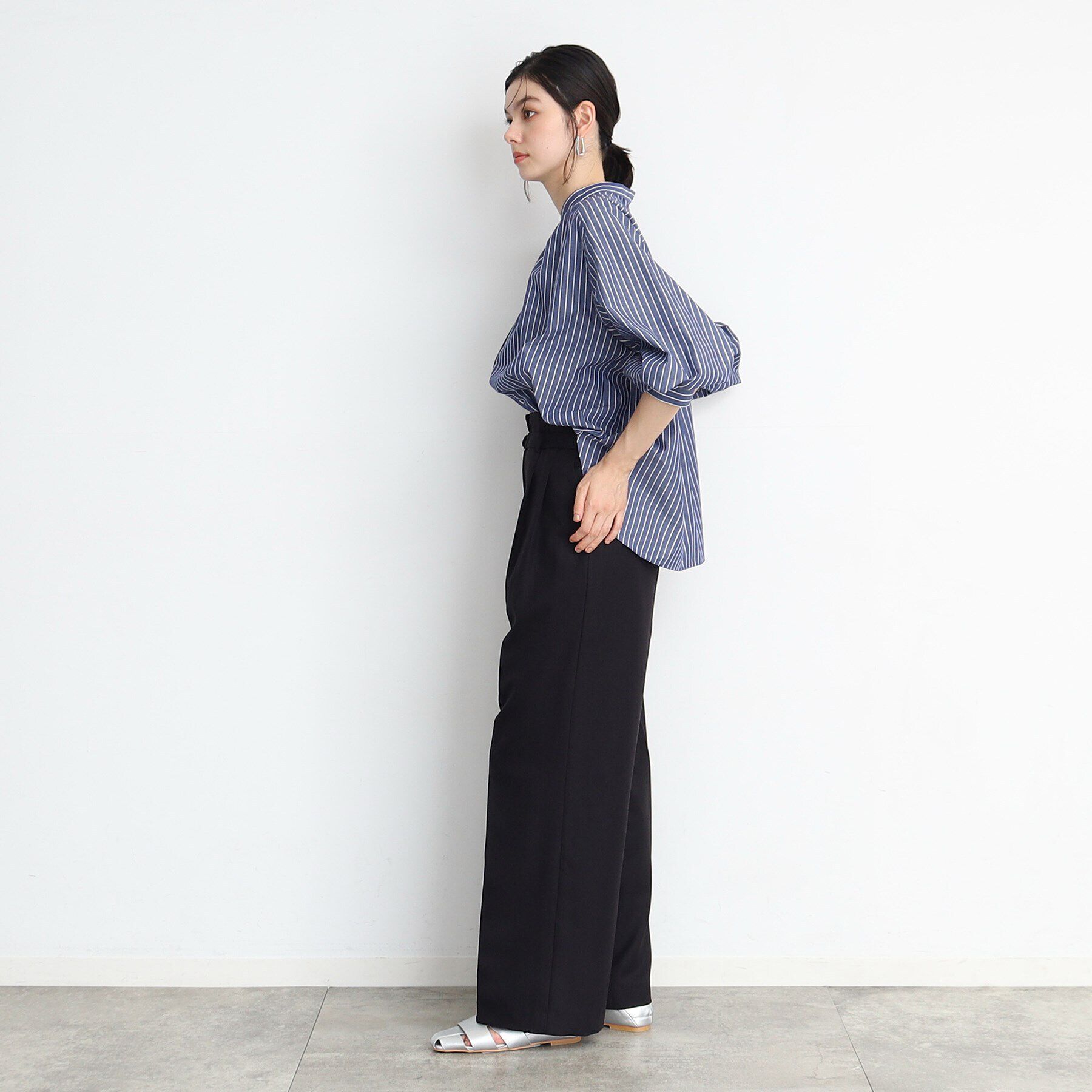 THE SHOP TK「【セットアップ可/洗える】パウダリーツイルワイドパンツ」|その他|