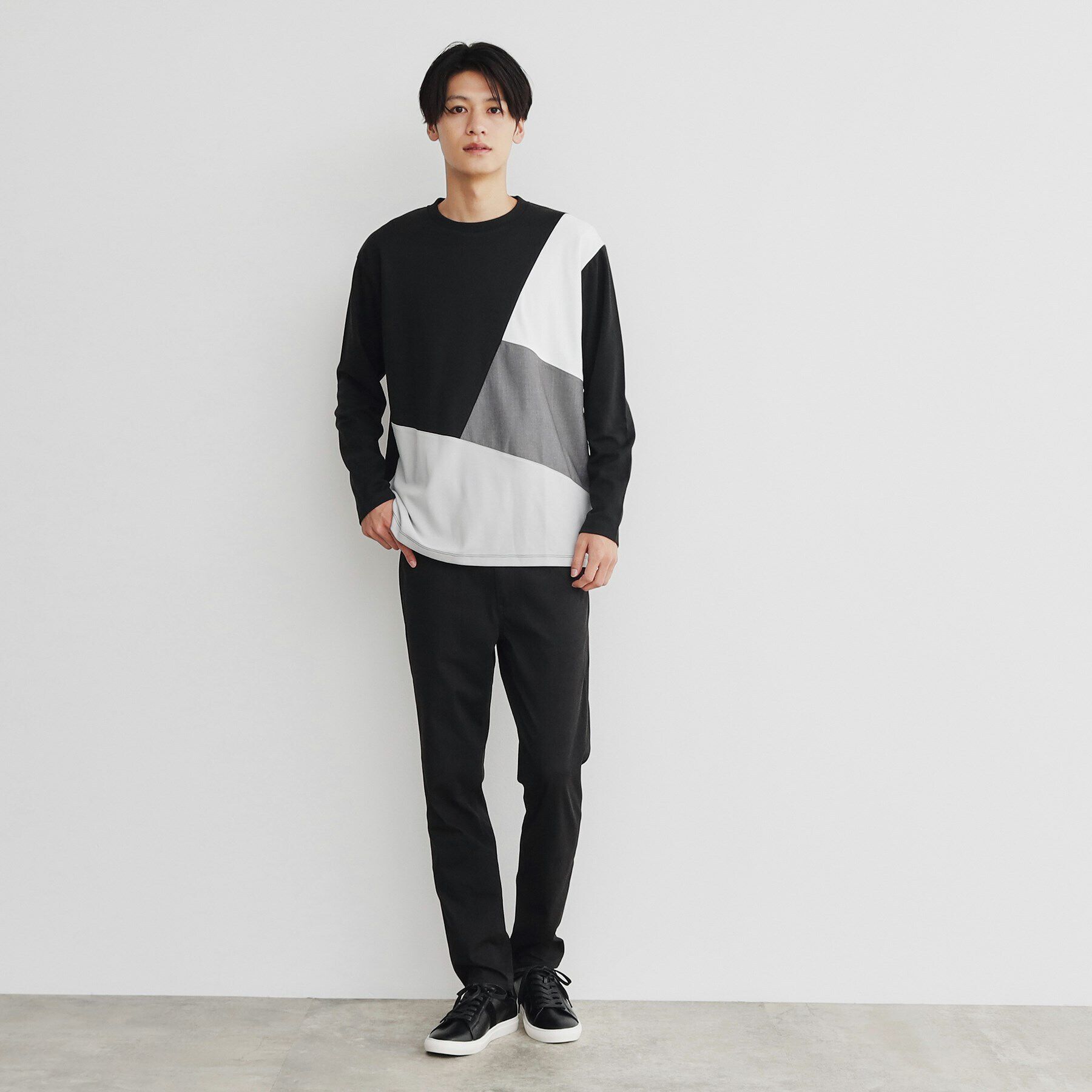 THE SHOP TK「異素材ブロッキング長袖Tシャツ」|Tシャツ・カットソー|