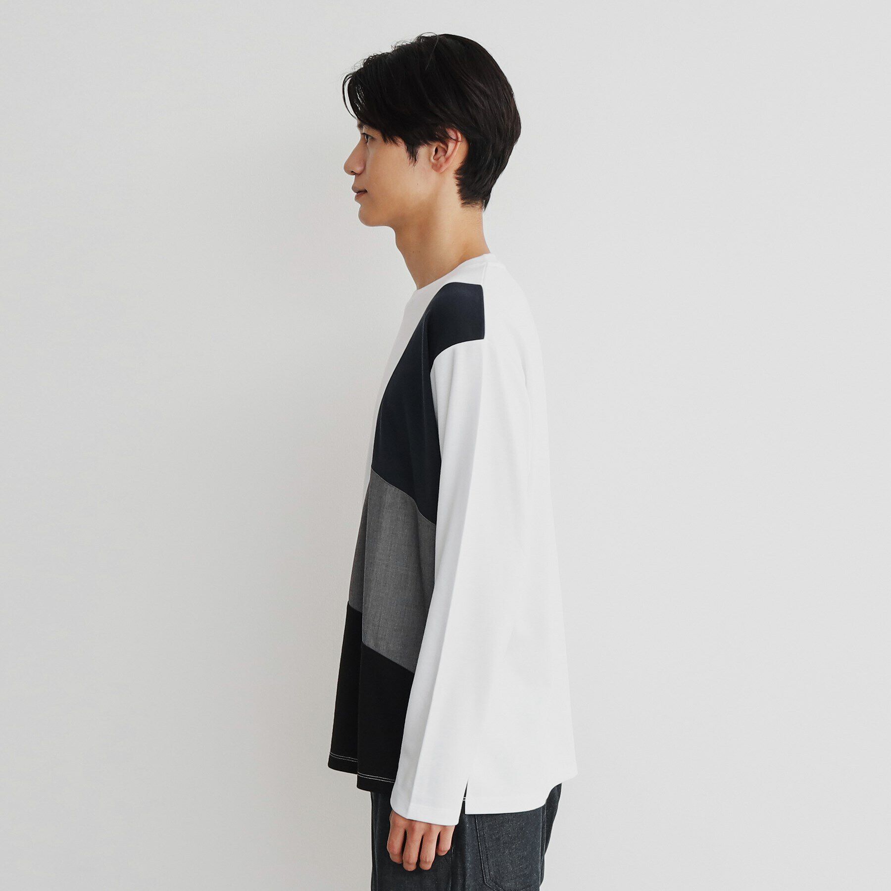 THE SHOP TK「異素材ブロッキング長袖Tシャツ」|Tシャツ・カットソー|