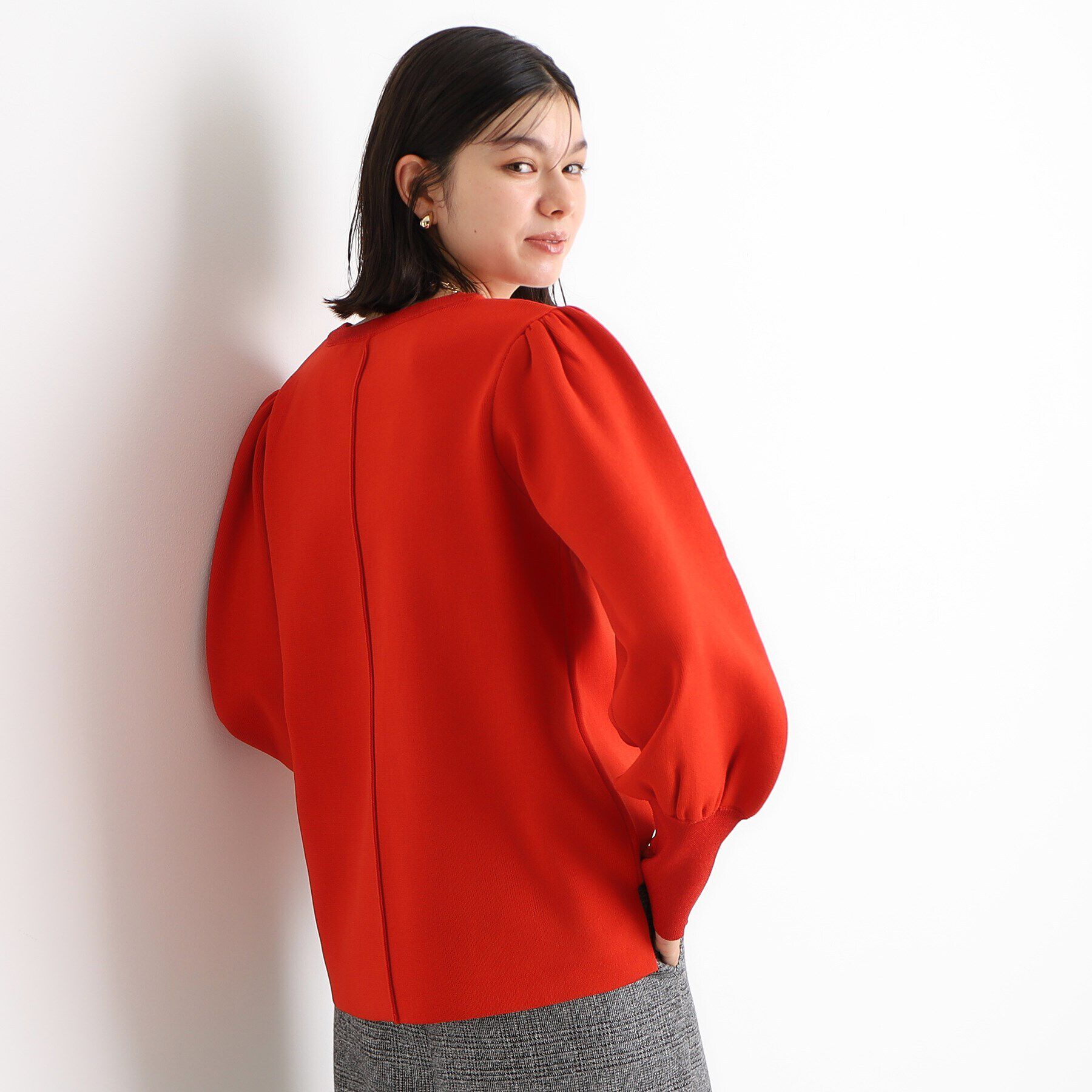 THE SHOP TK「袖ボリューム&times;ラメリブ配色ニット【洗える】」|ニット・セーター|